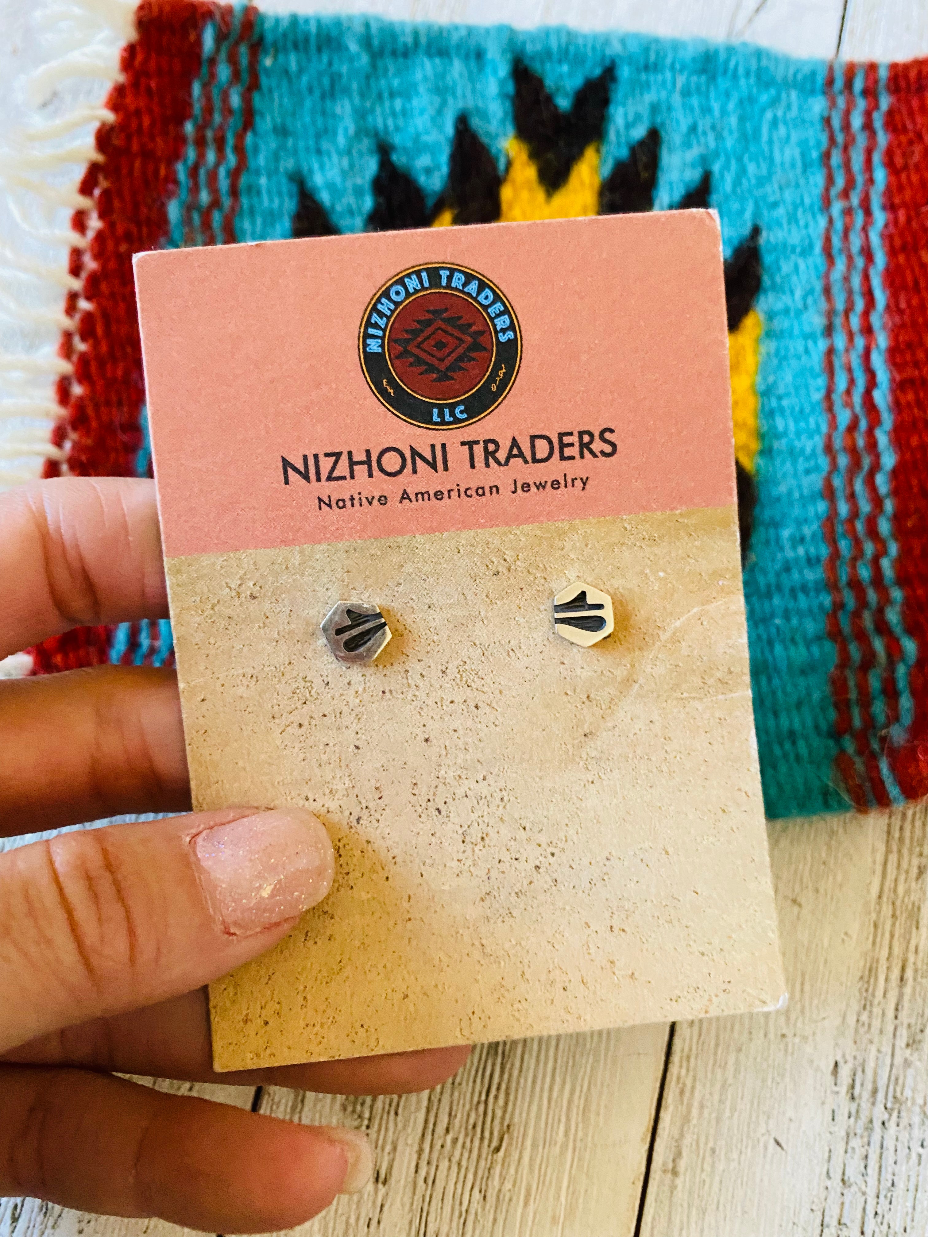 Hopi Overlaid Sterling Silver Stud Earrings