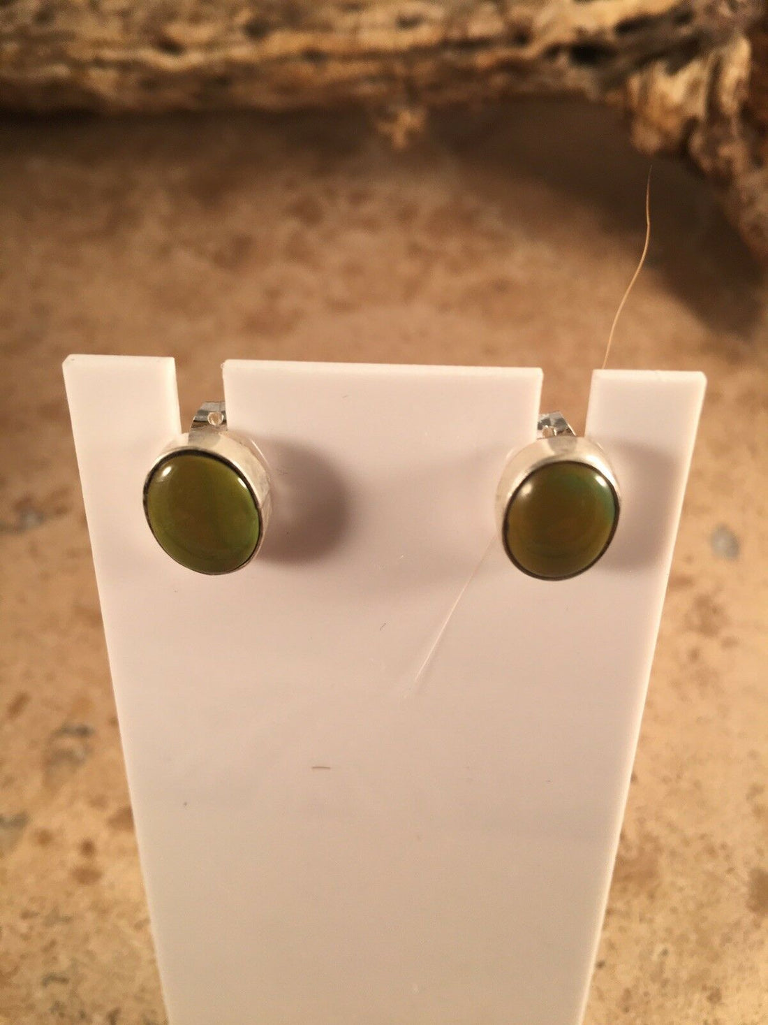 Handcrafted Turquoise and Sterling Silver Studs Signed