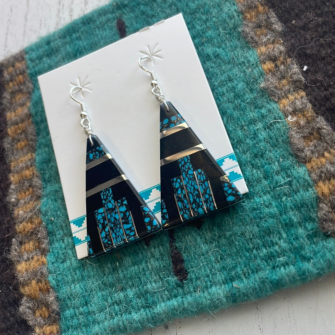 Santo Domingo Multi Stone Inlay Dangle Earrings