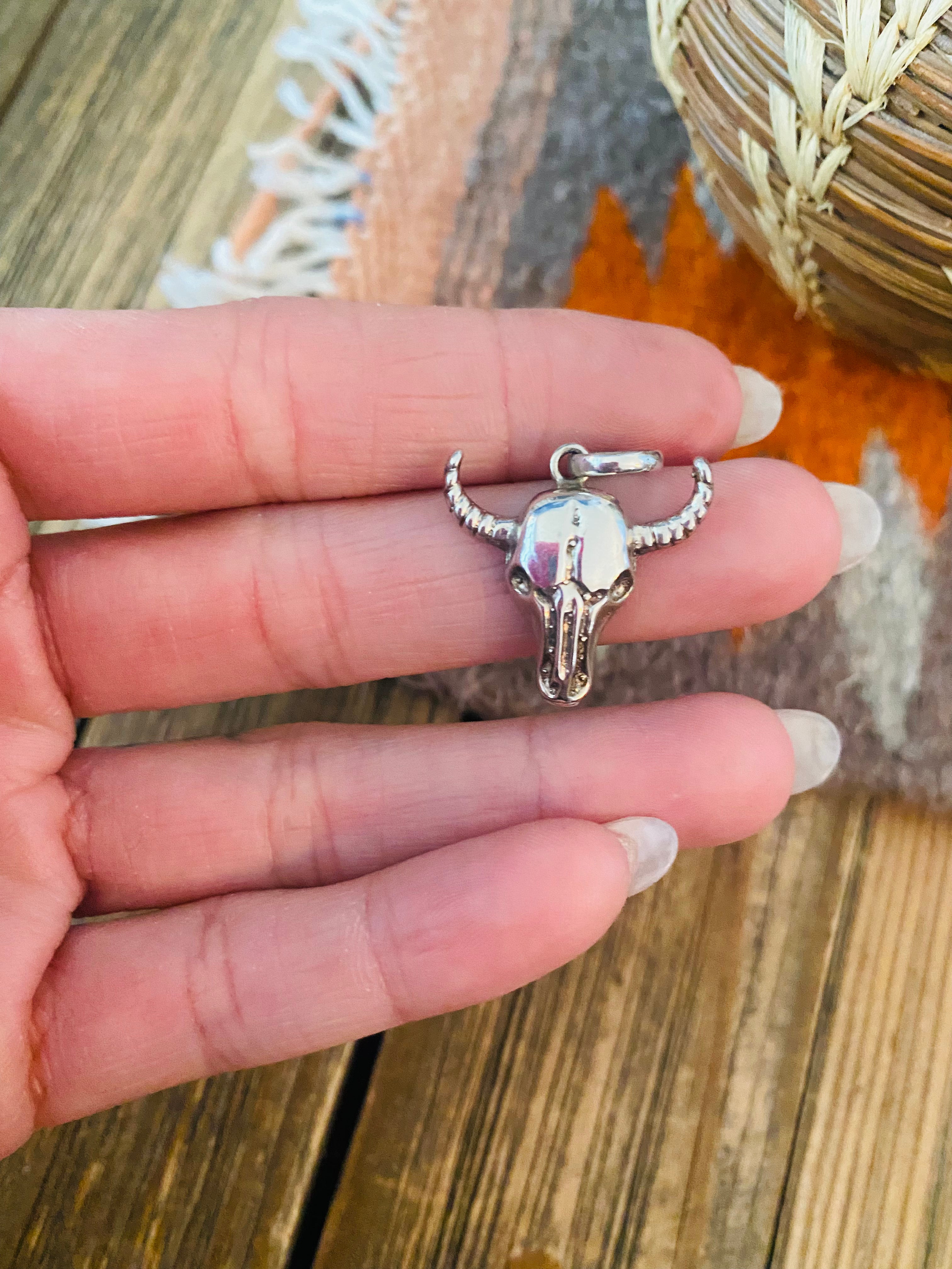 Handmade Sterling Silver Bullhead Pendant