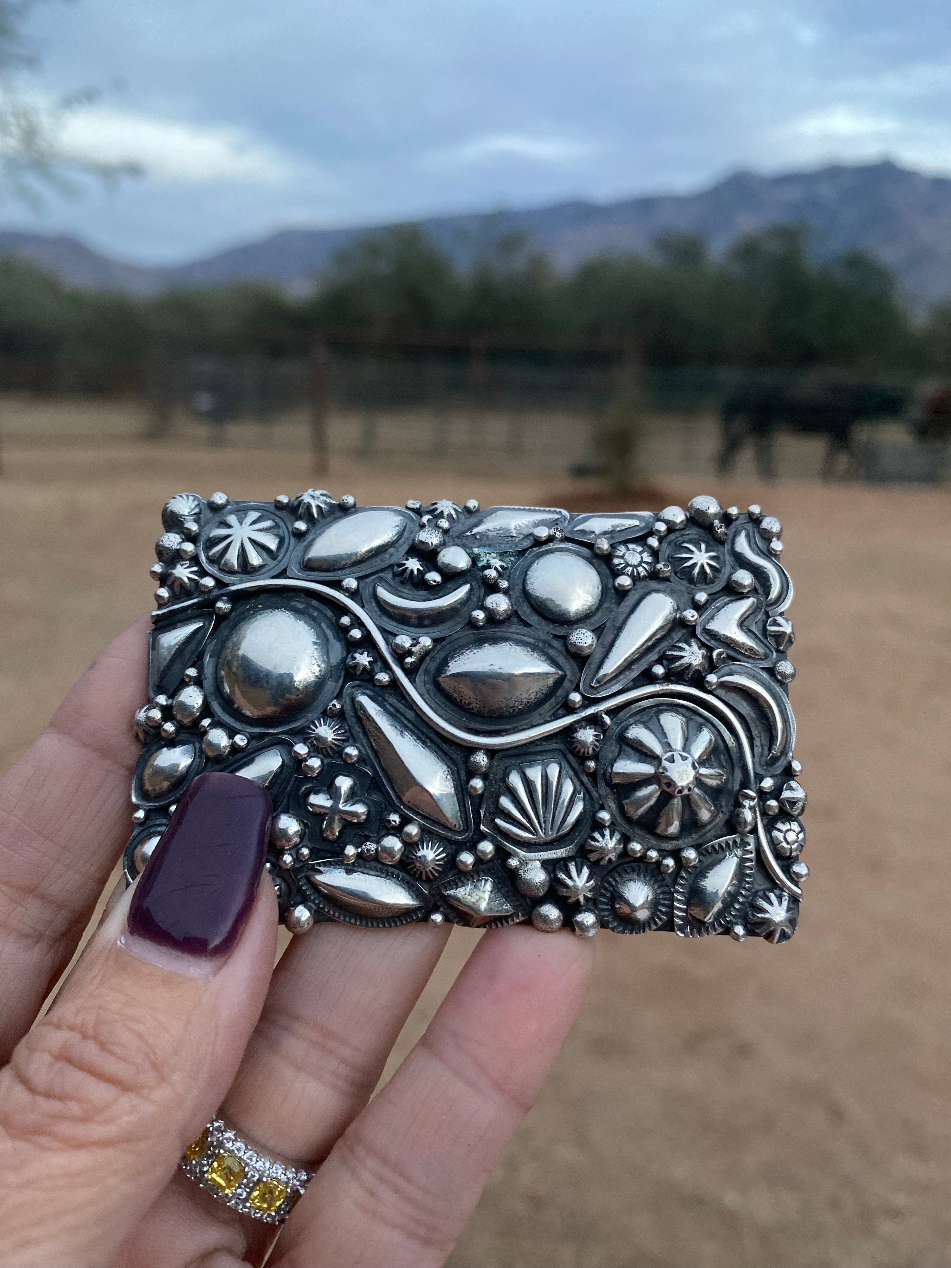 Navajo Ronnie Willie Sterling Silver Belt Buckle