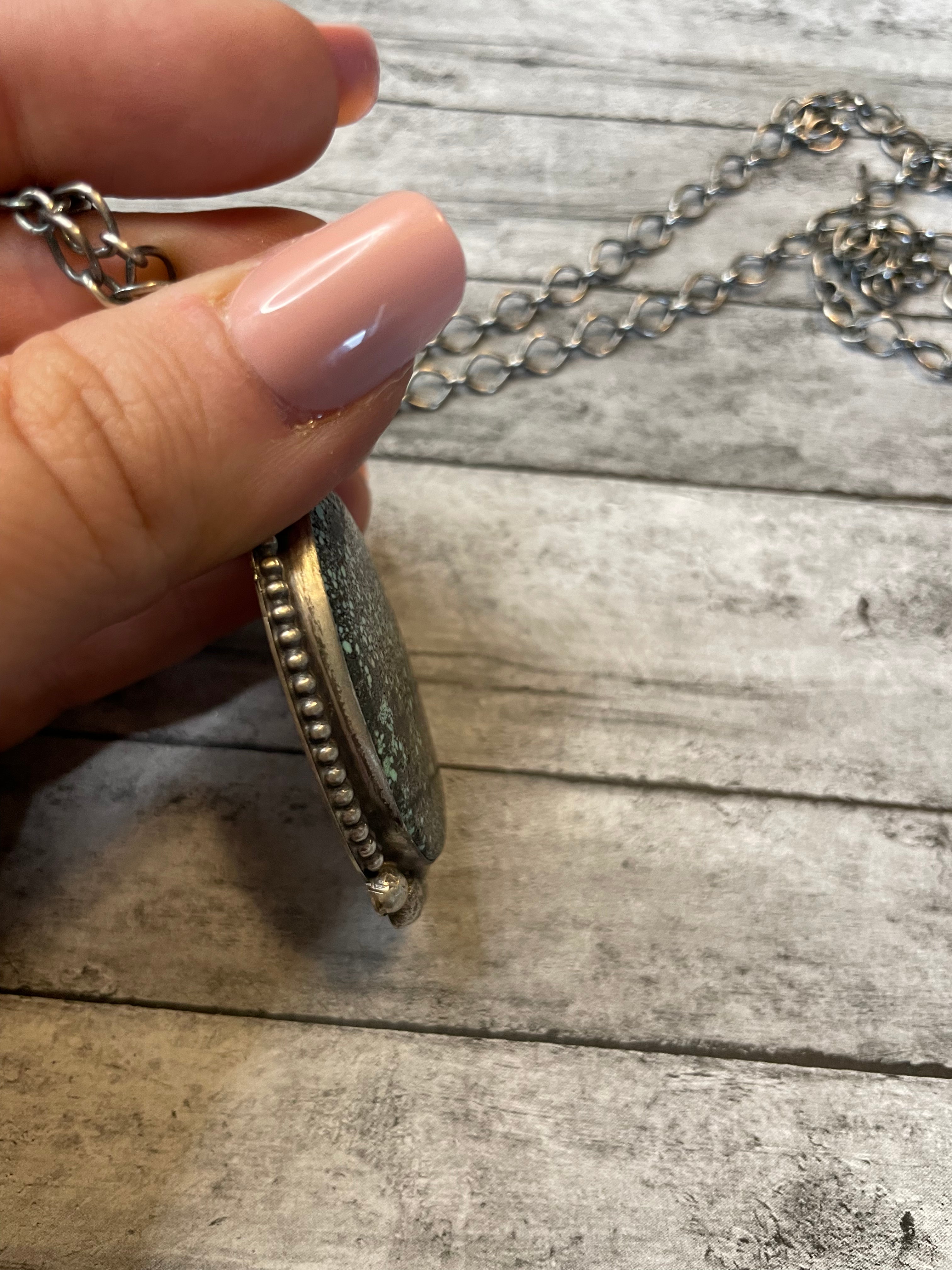 Navajo Turquoise And Sterling Silver Necklace