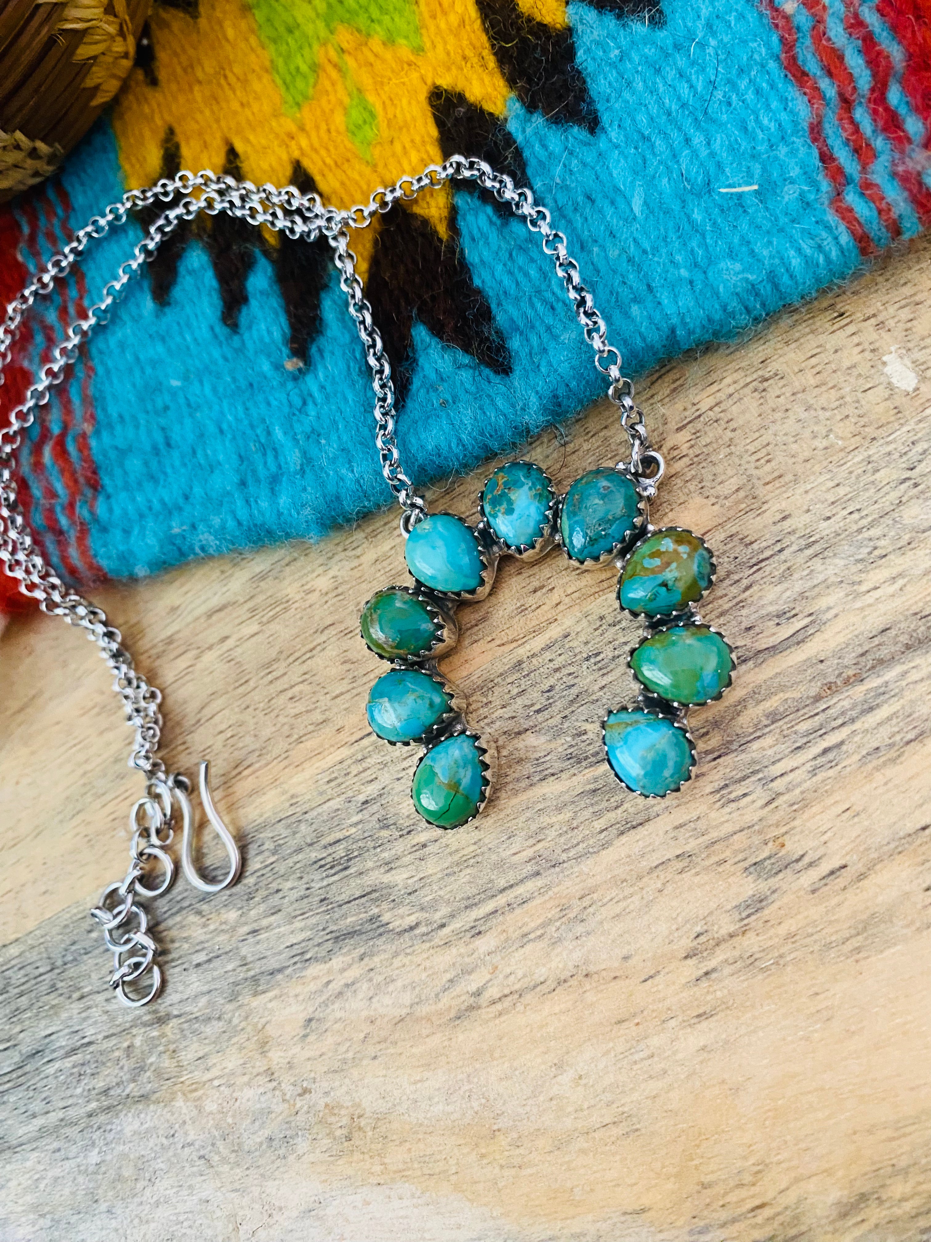 Handmade Sterling Silver & Turquoise Naja Necklace