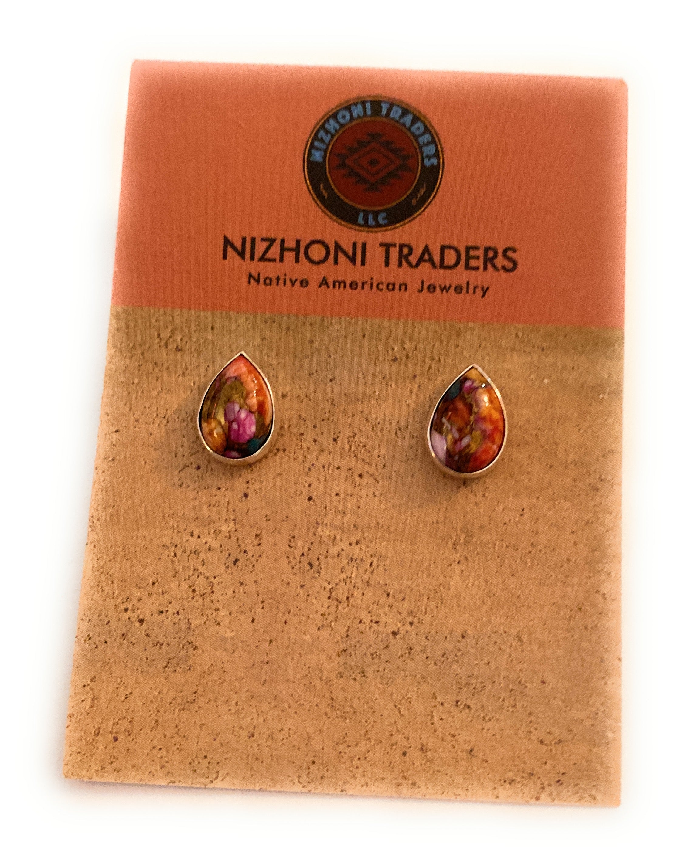 Navajo Pink Dream Mohave & Sterling Silver Stud Earrings