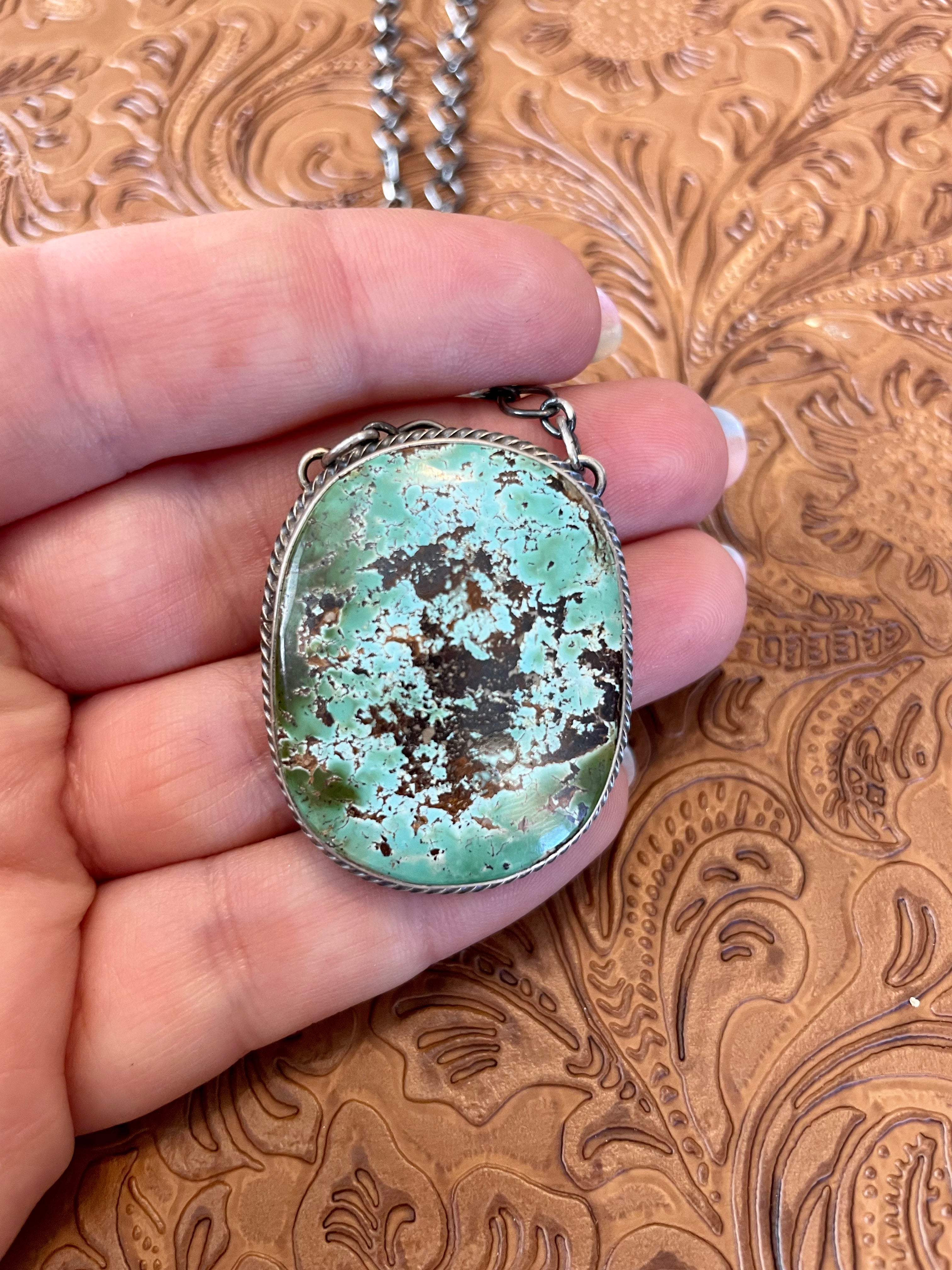 Navajo Turquoise And Sterling Silver Necklace