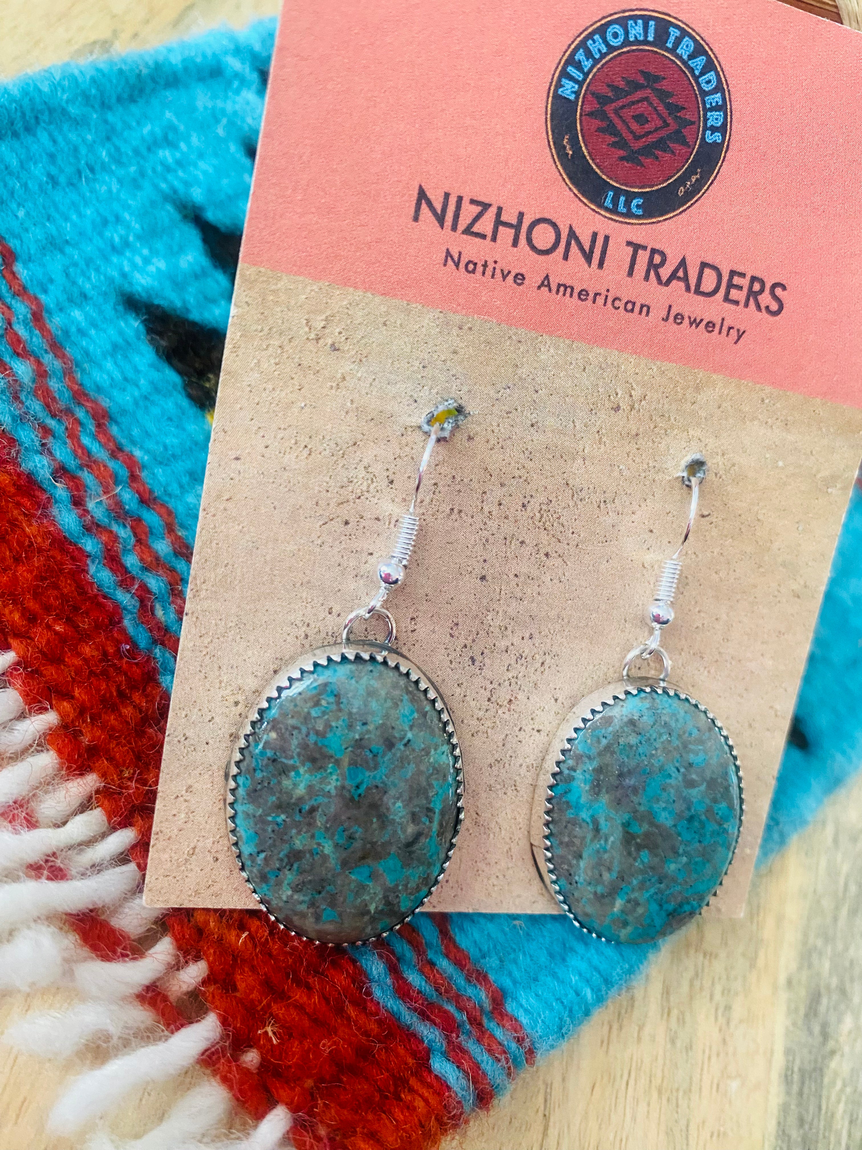 Navajo Turquoise & Sterling Silver Dangle Earrings