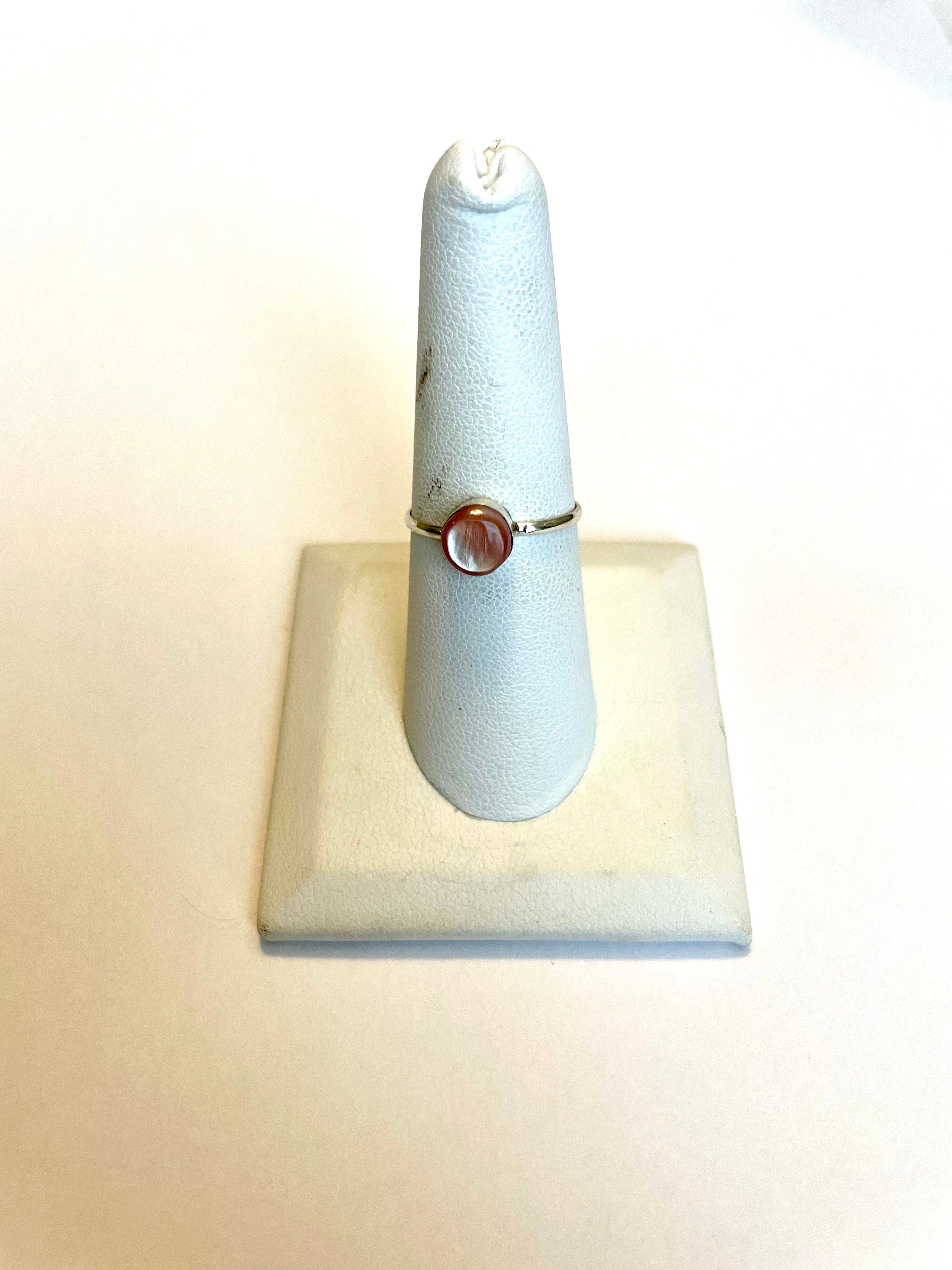 Navajo Clear Topaz Stone & Sterling Silver Ring