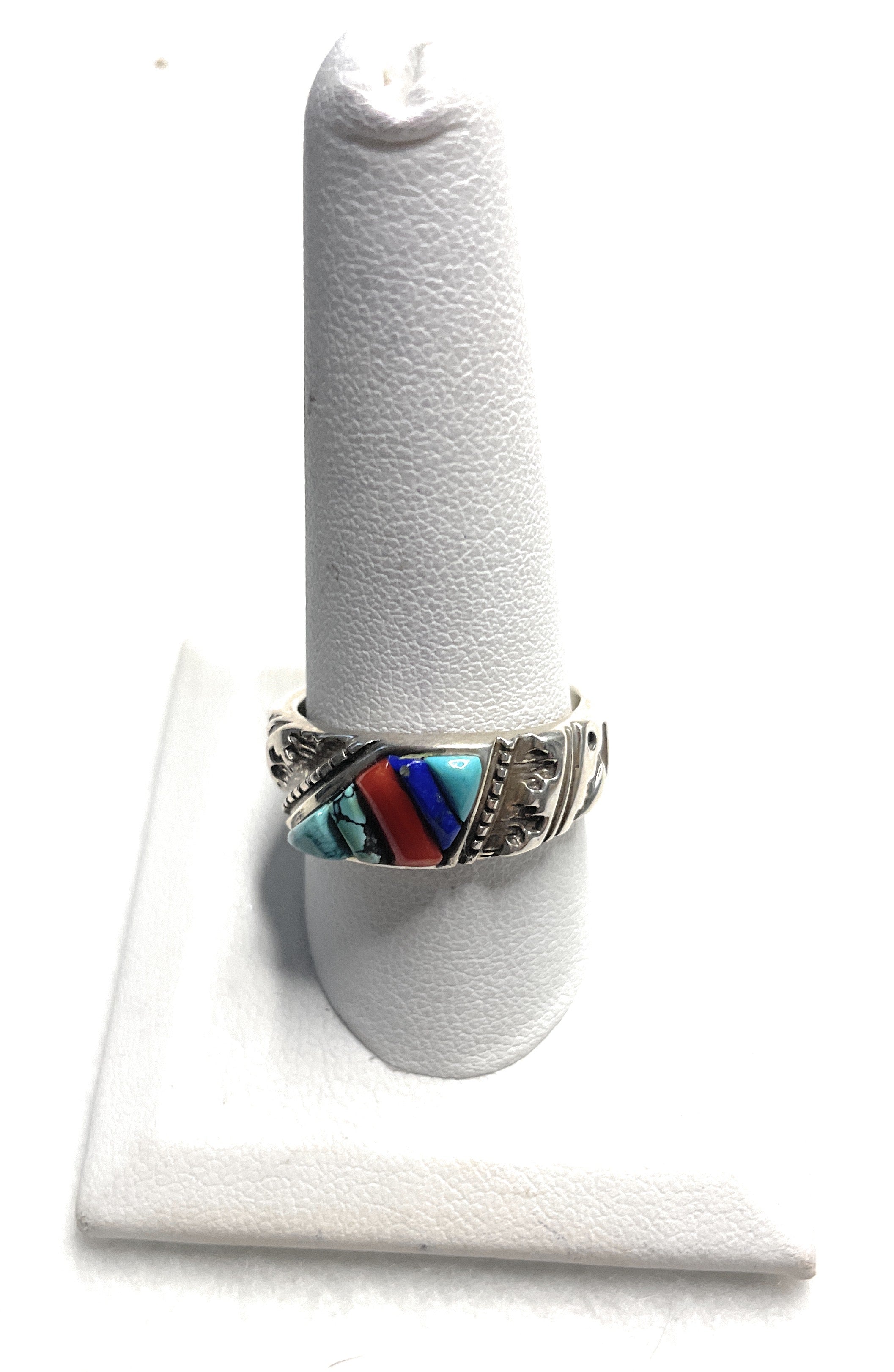 Navajo Multi-Stone And Sterling Silver Ring Size 10