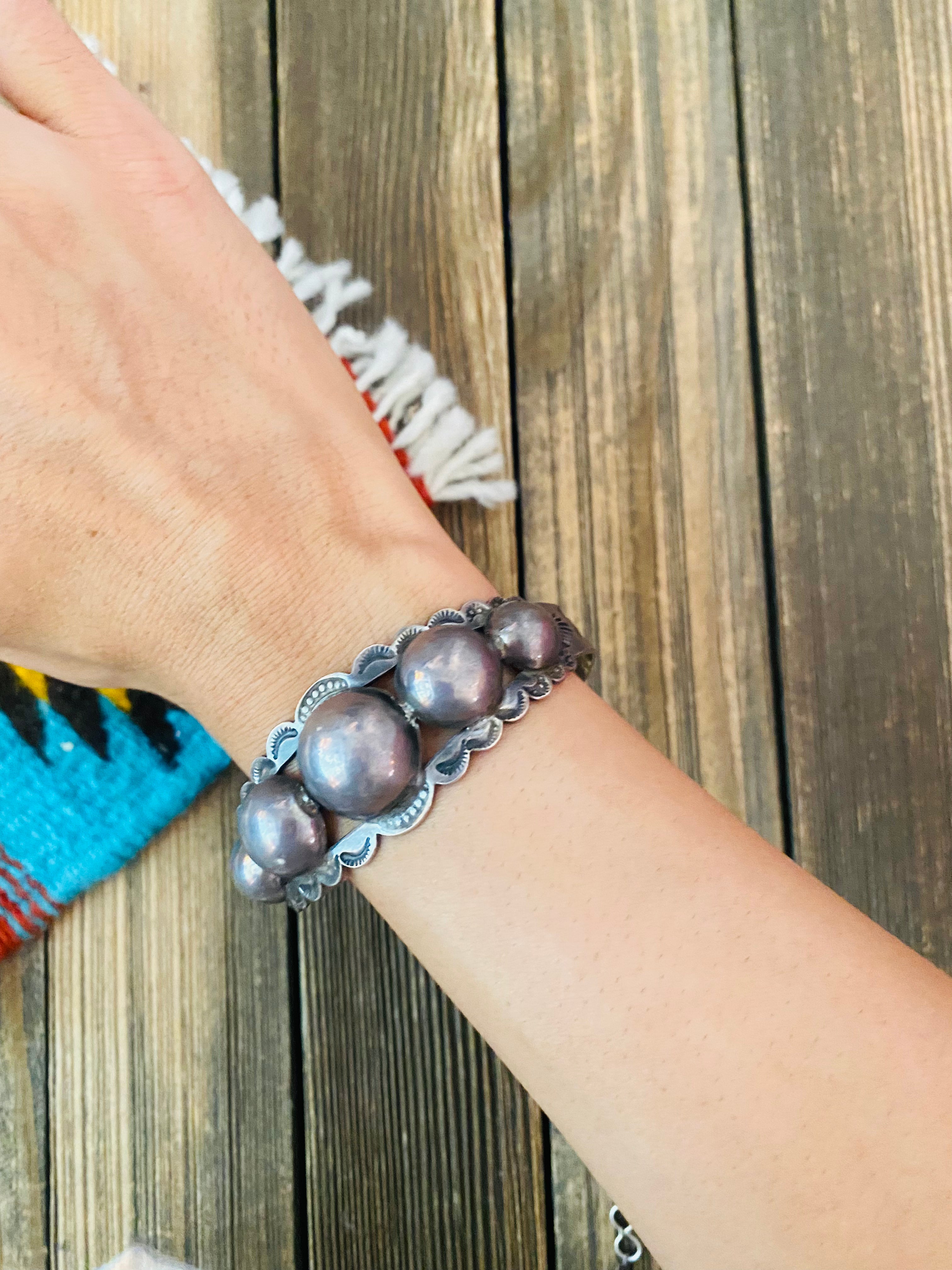 Navajo Old Pawn Vintage Sterling Silver Cuff Bracelet