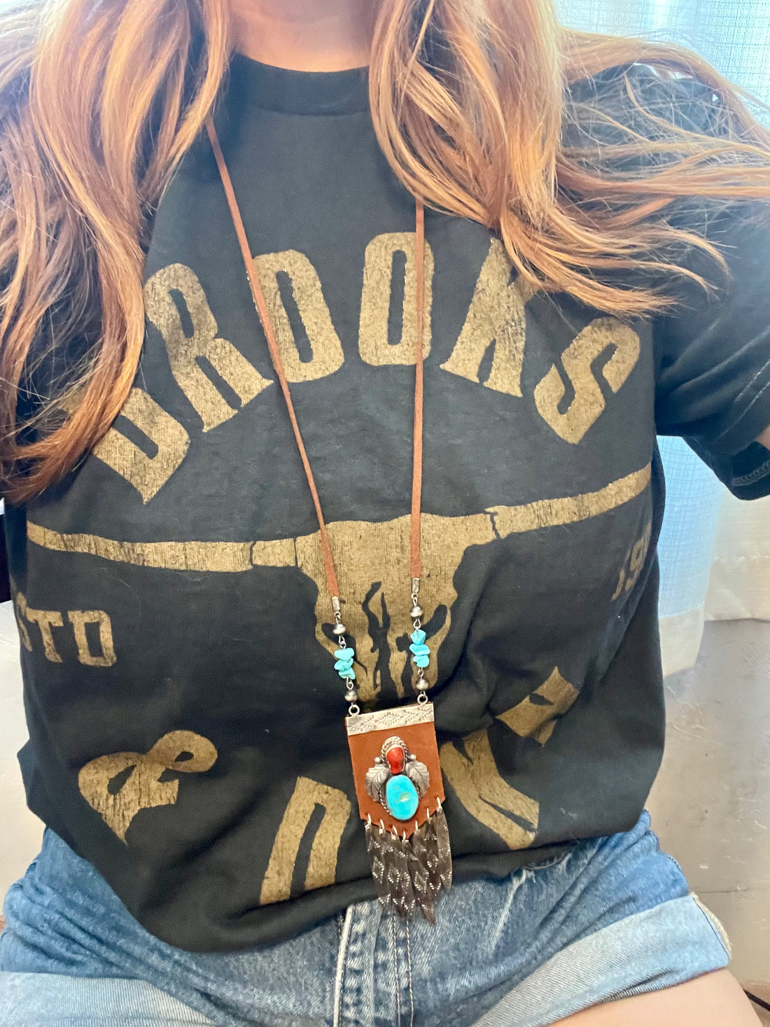 Handcrafted Turquoise and Coral Statement Necklace