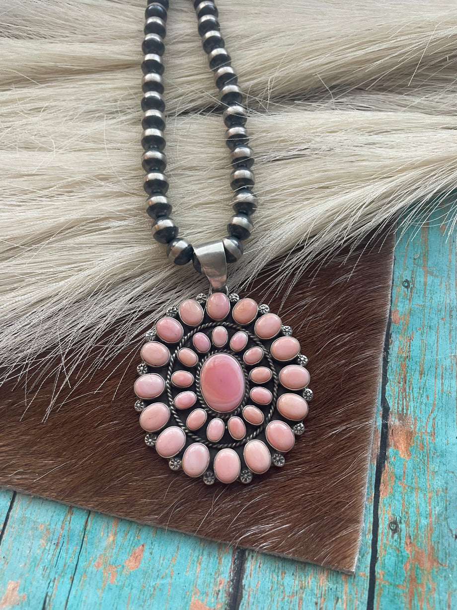 Pink shop turquoise necklace