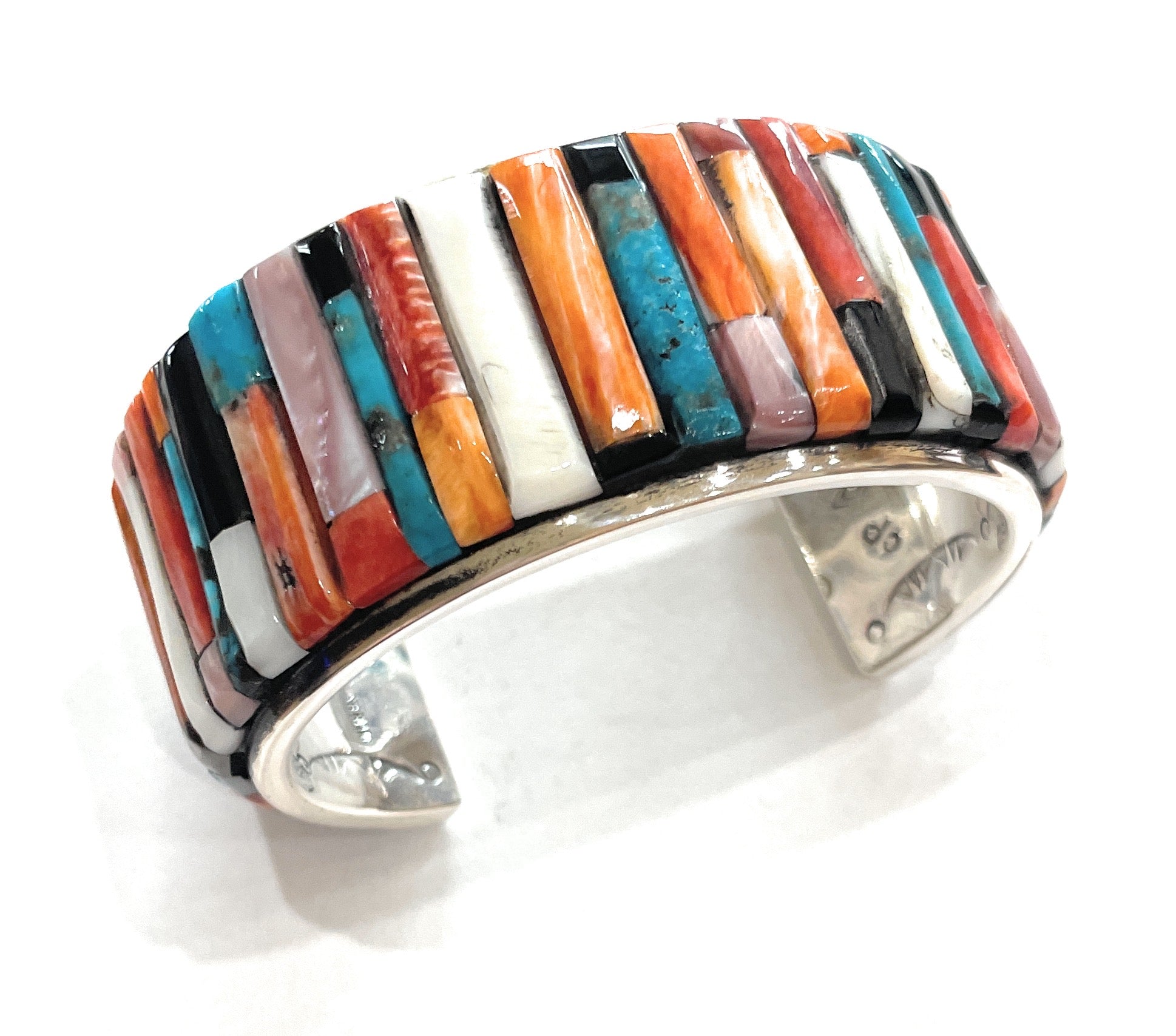 Navajo Sterling Silver & Multi Stone Cuff Bracelet