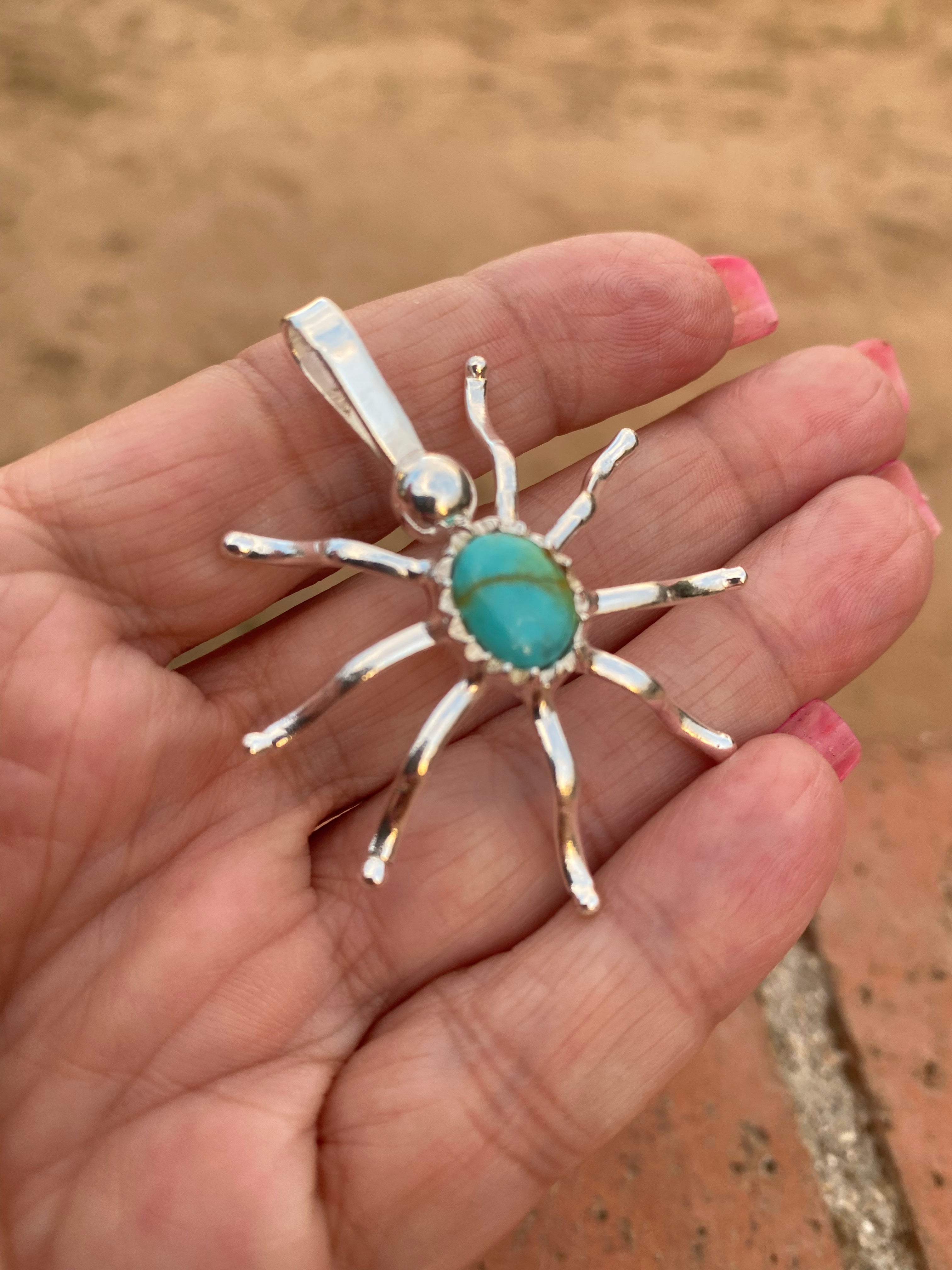 Natural Kingman Turquoise & Sterling Silver Pendant