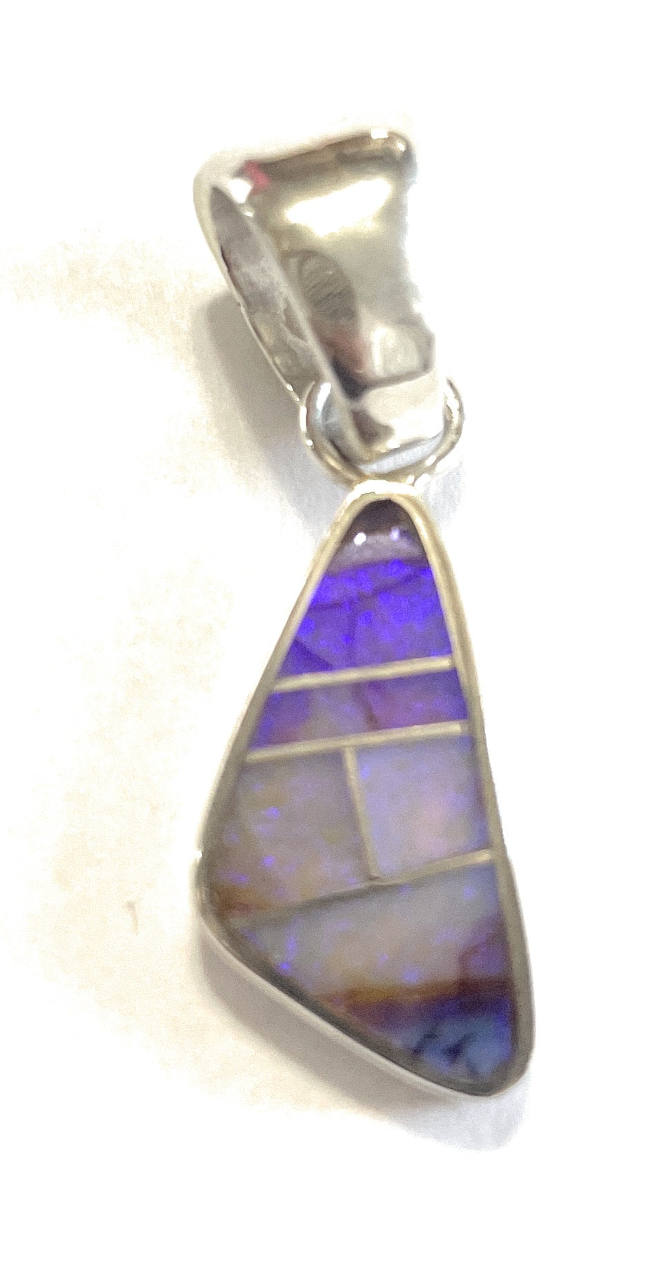 Navajo Sterling Silver & Blue Opal Inlay Pendant