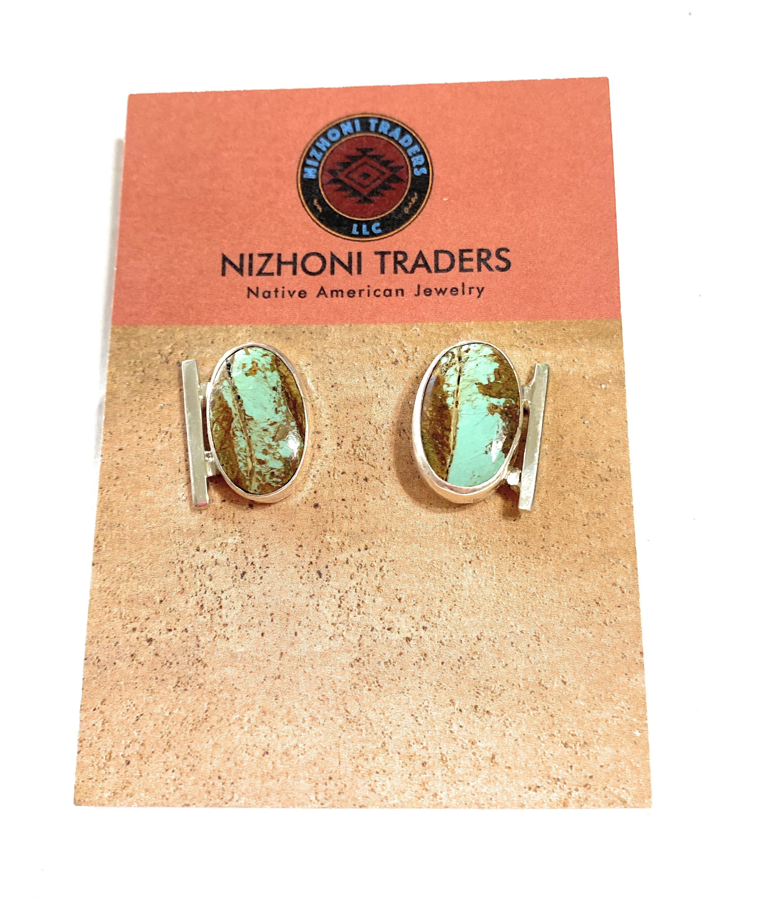 Navajo Sterling Silver & Royston Turquoise Post Earrings