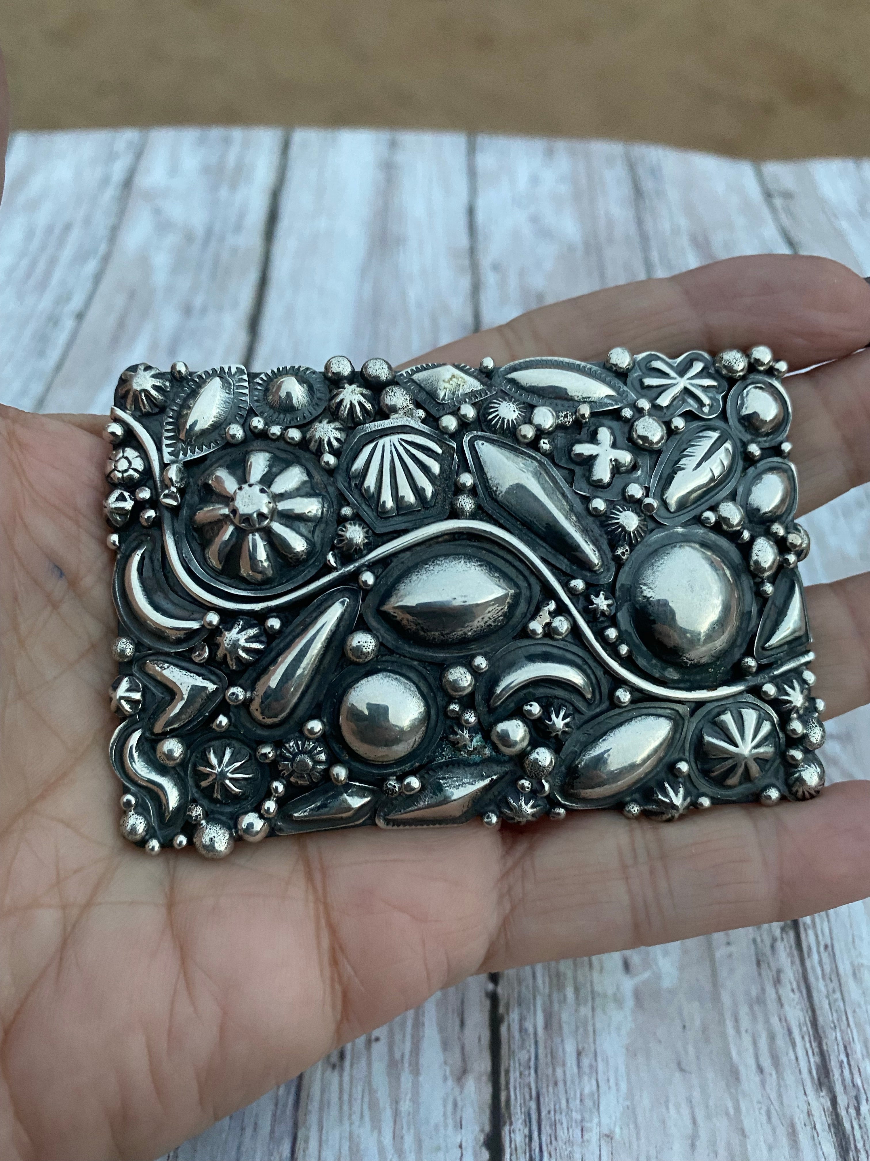 Navajo Ronnie Willie Sterling Silver Belt Buckle