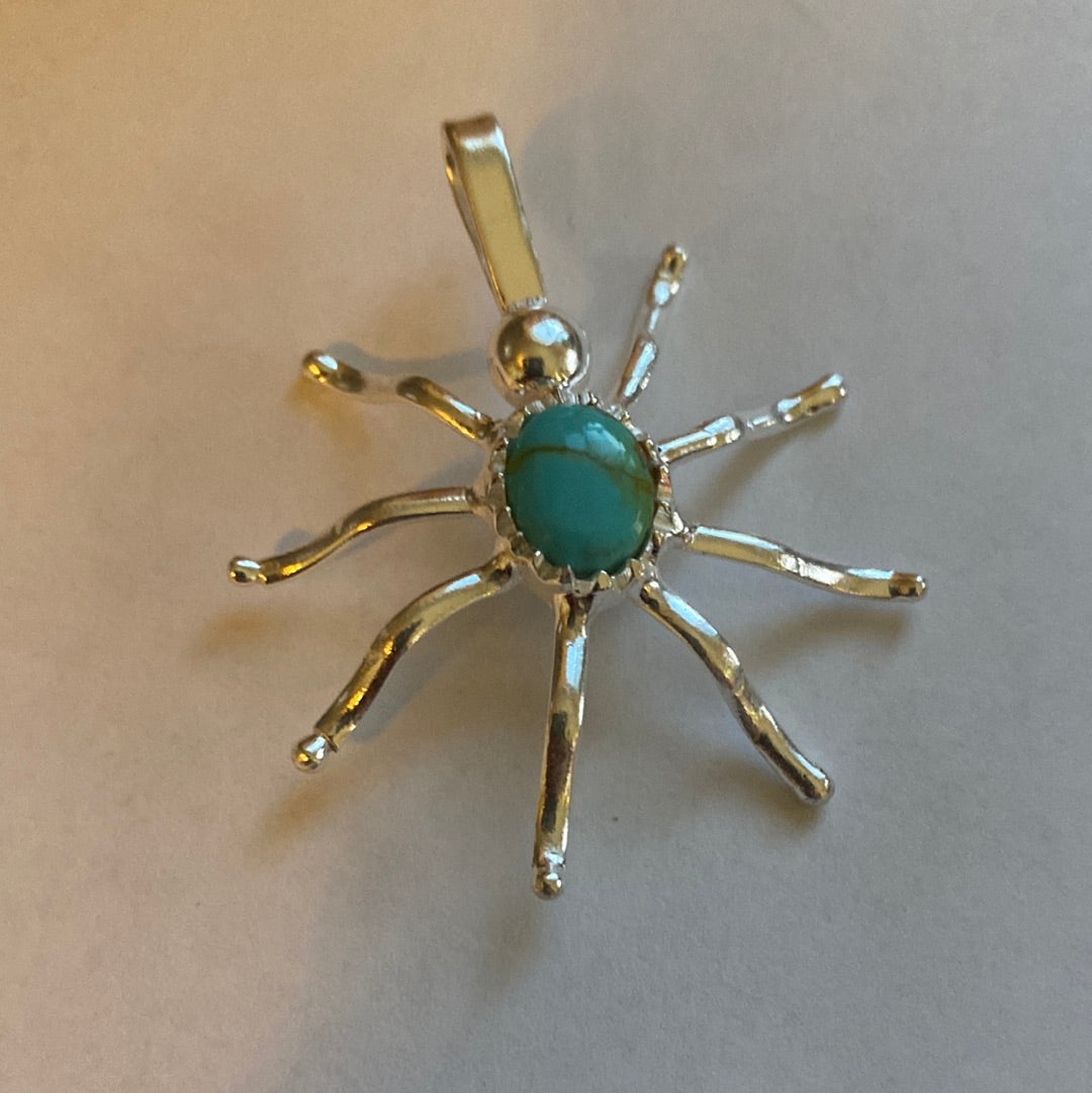 Natural Kingman Turquoise & Sterling Silver Pendant