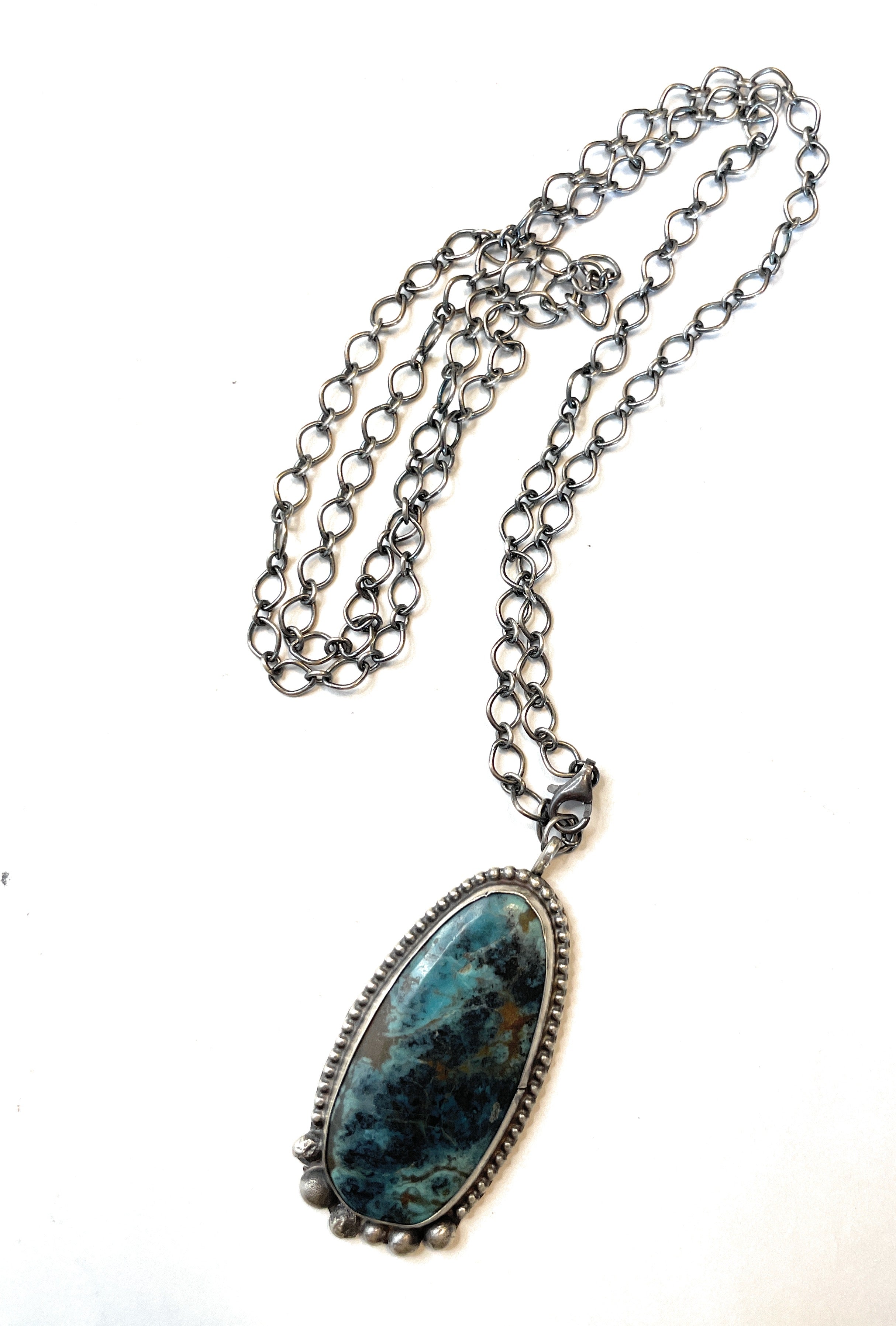 Navajo Turquoise And Sterling Silver Necklace