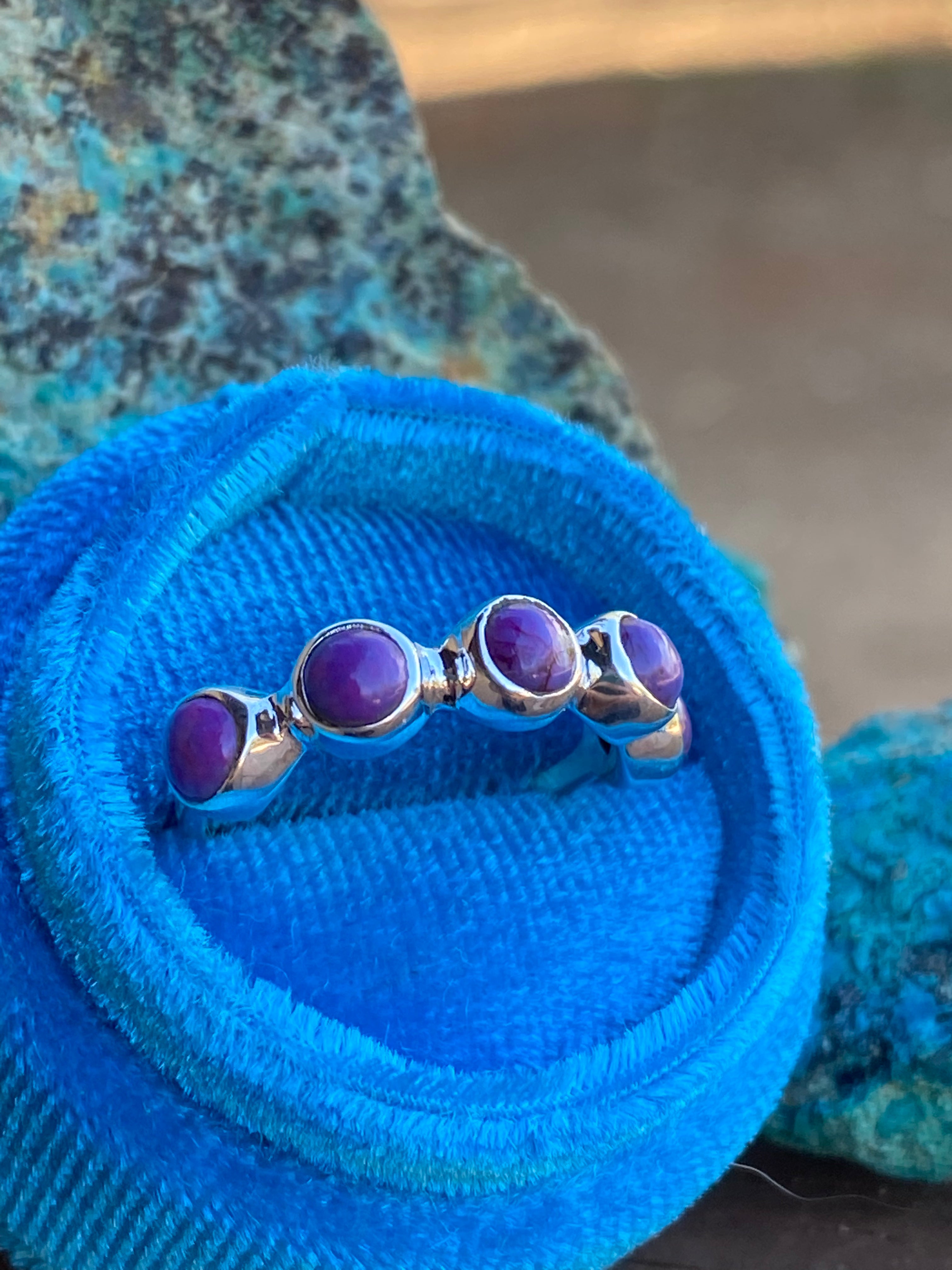 Purple Mojave & Sterling Silver Stacker Band