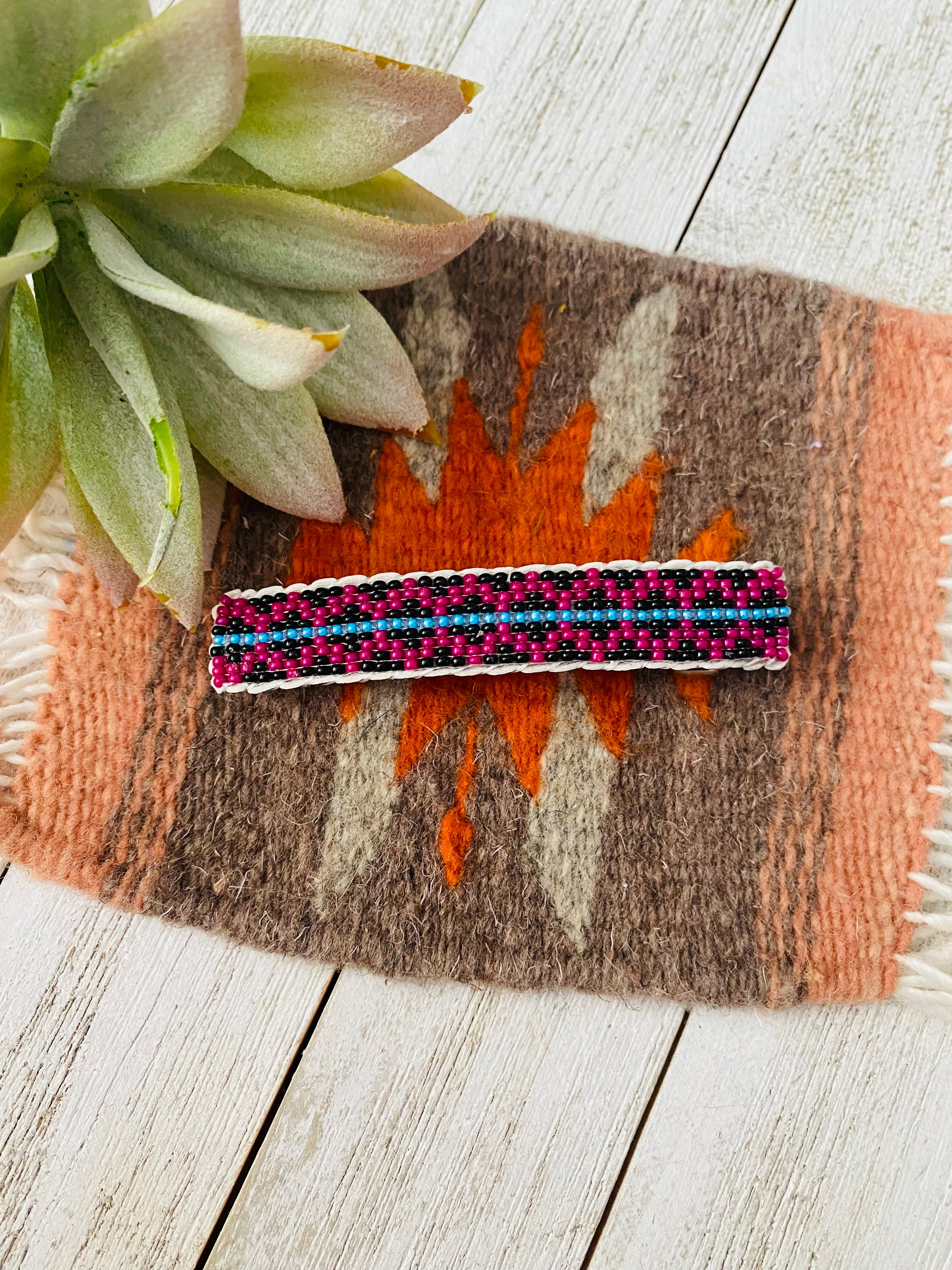 Navajo Handmade Beaded Barrette