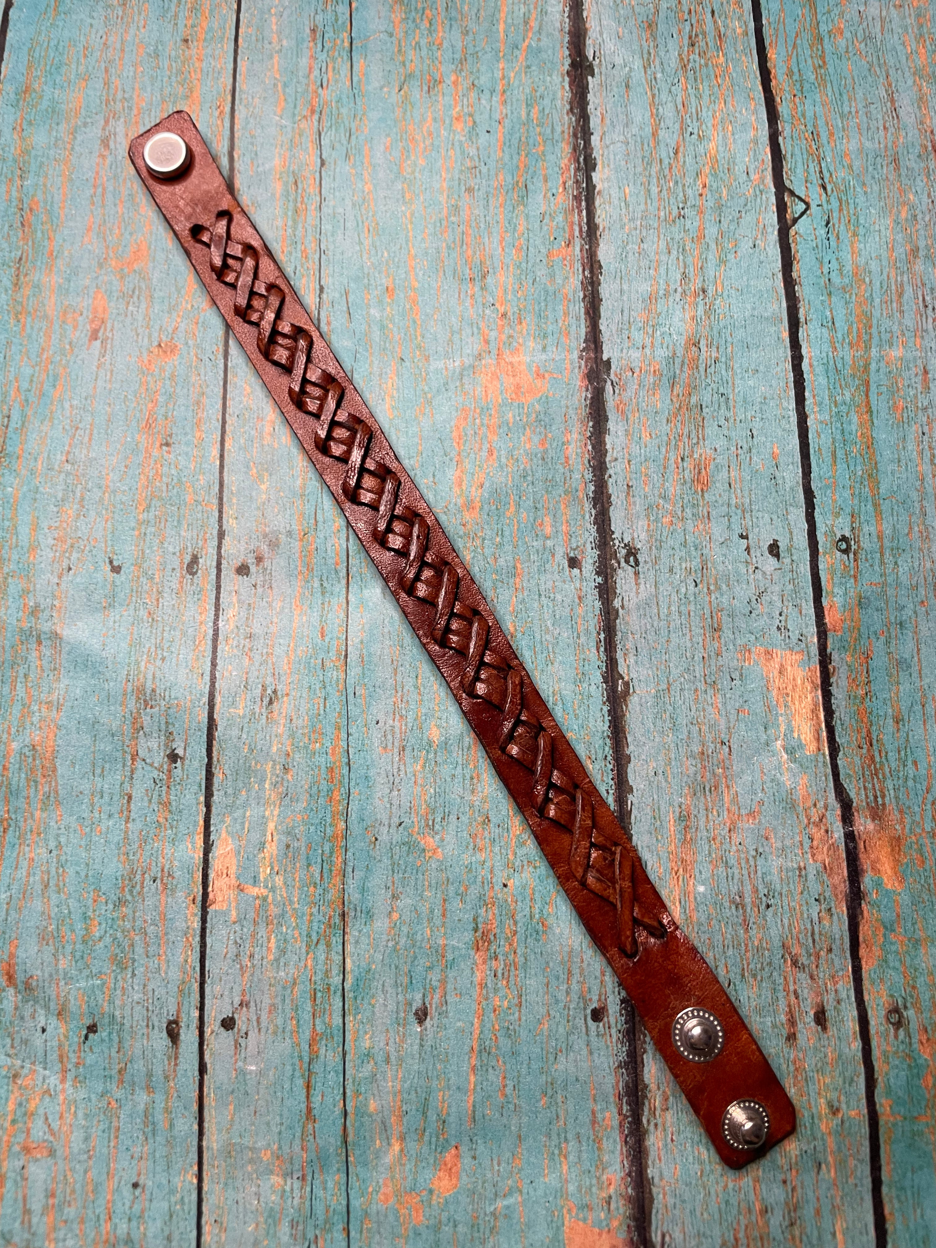 Handmade Brown Leather Bracelet