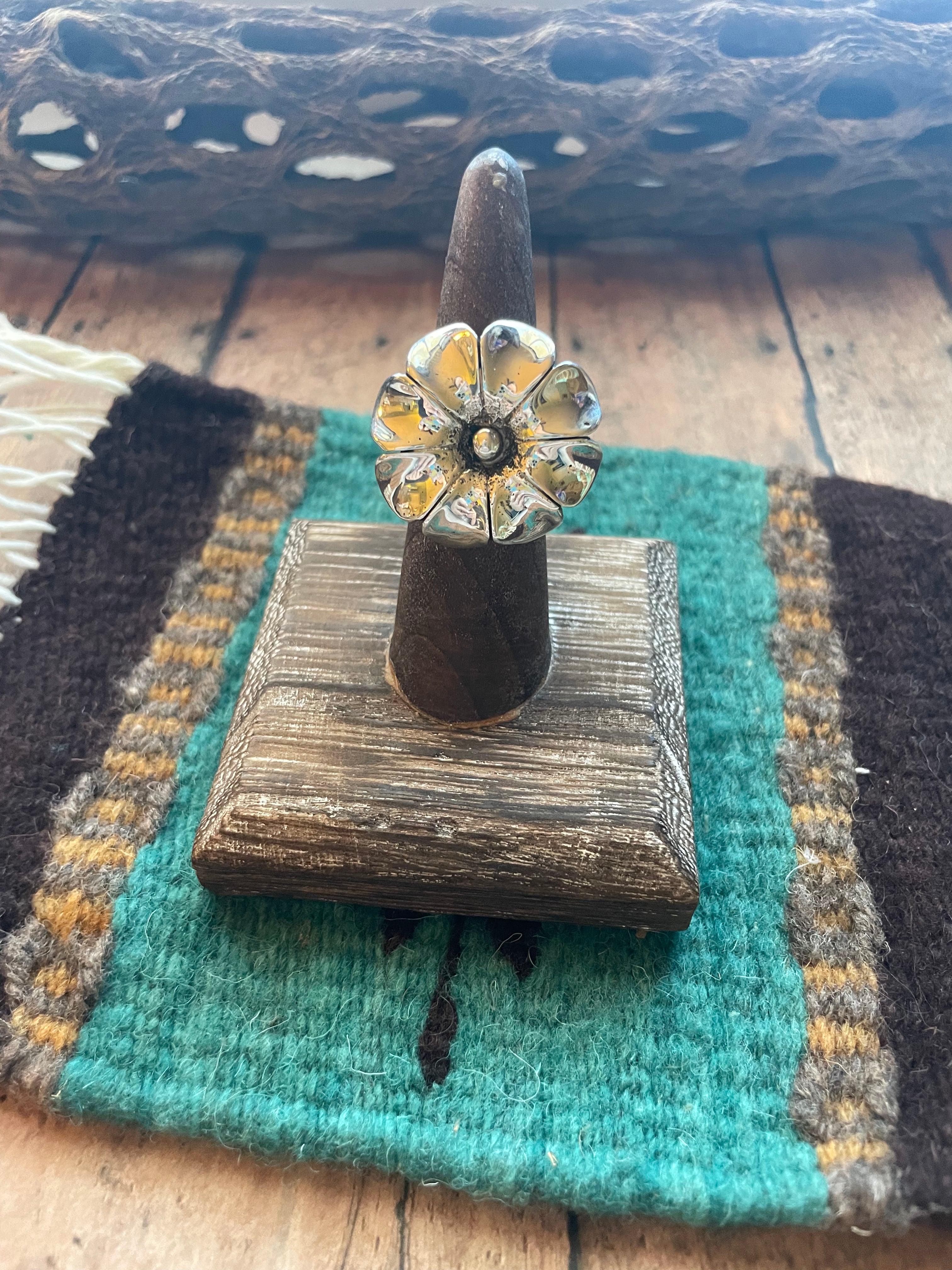 Navajo Sterling Silver Adjustable Flower Ring