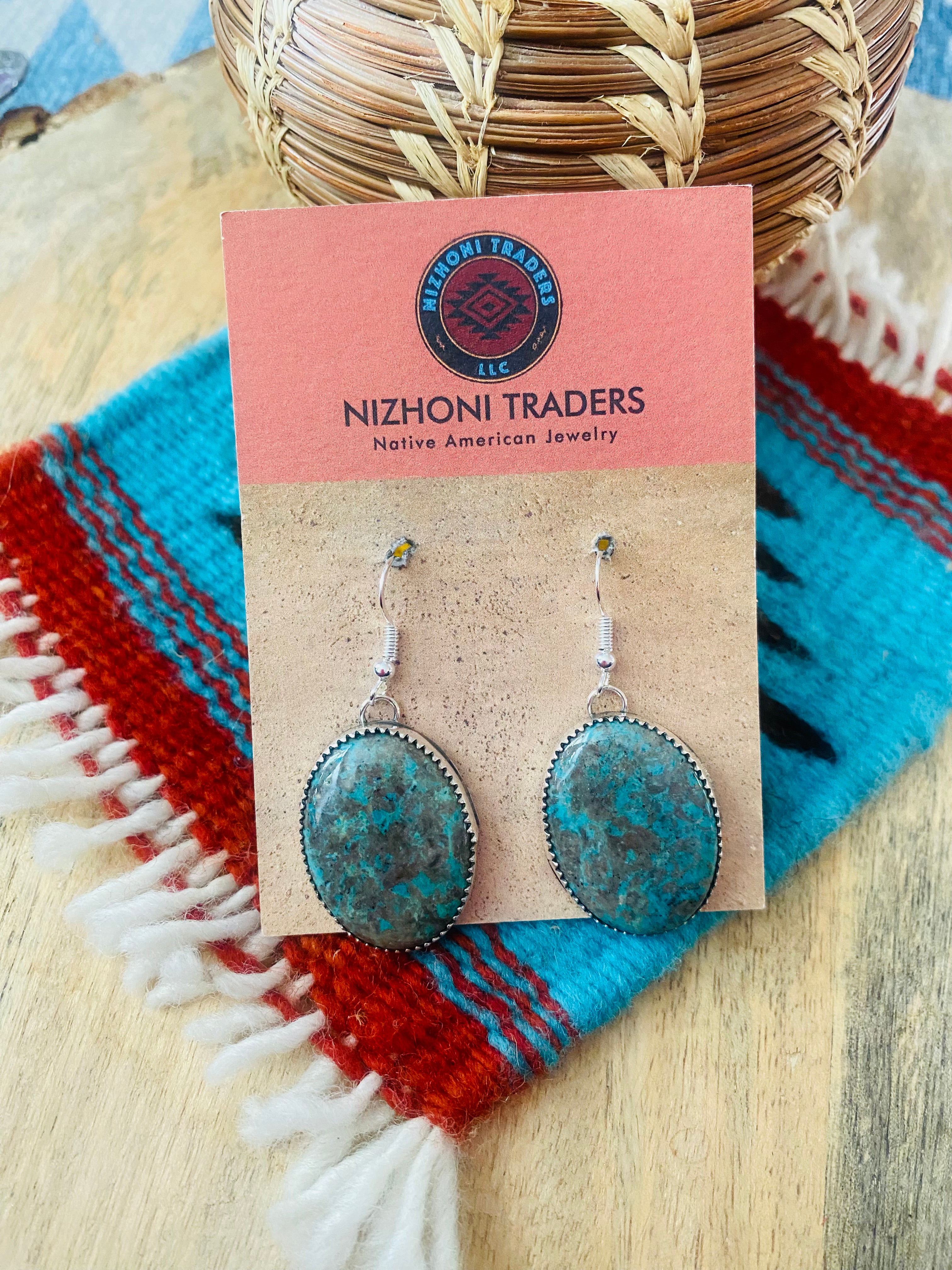 Navajo Turquoise & Sterling Silver Dangle Earrings