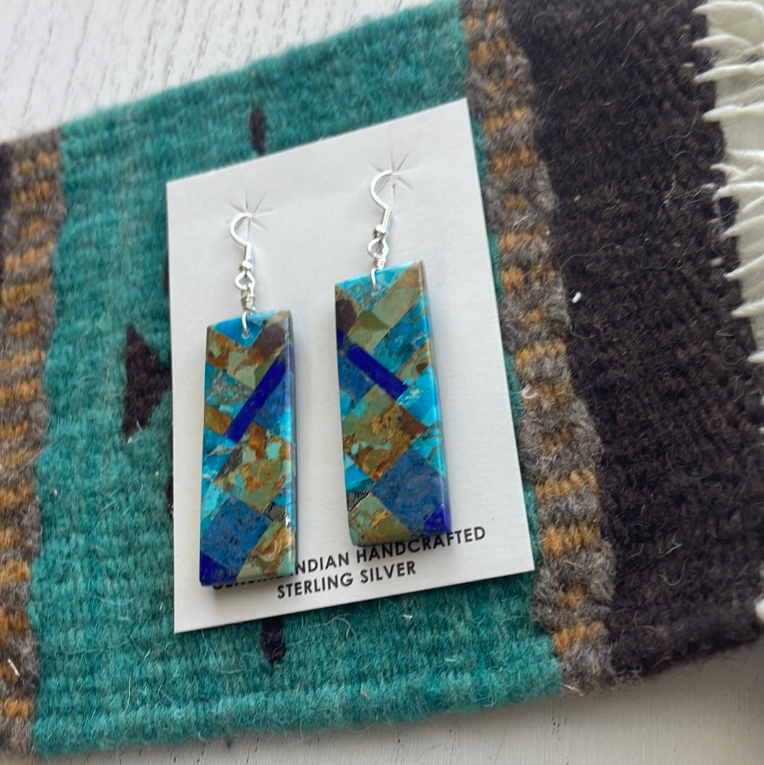 Santo Domingo Multi Stone Inlay Dangle Earrings