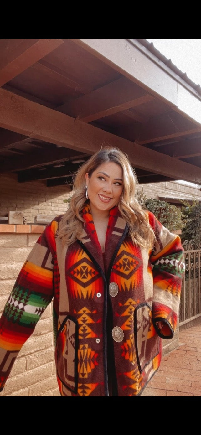 Vintage Old Pawn Navajo Multi Color Coat ONE SIZE