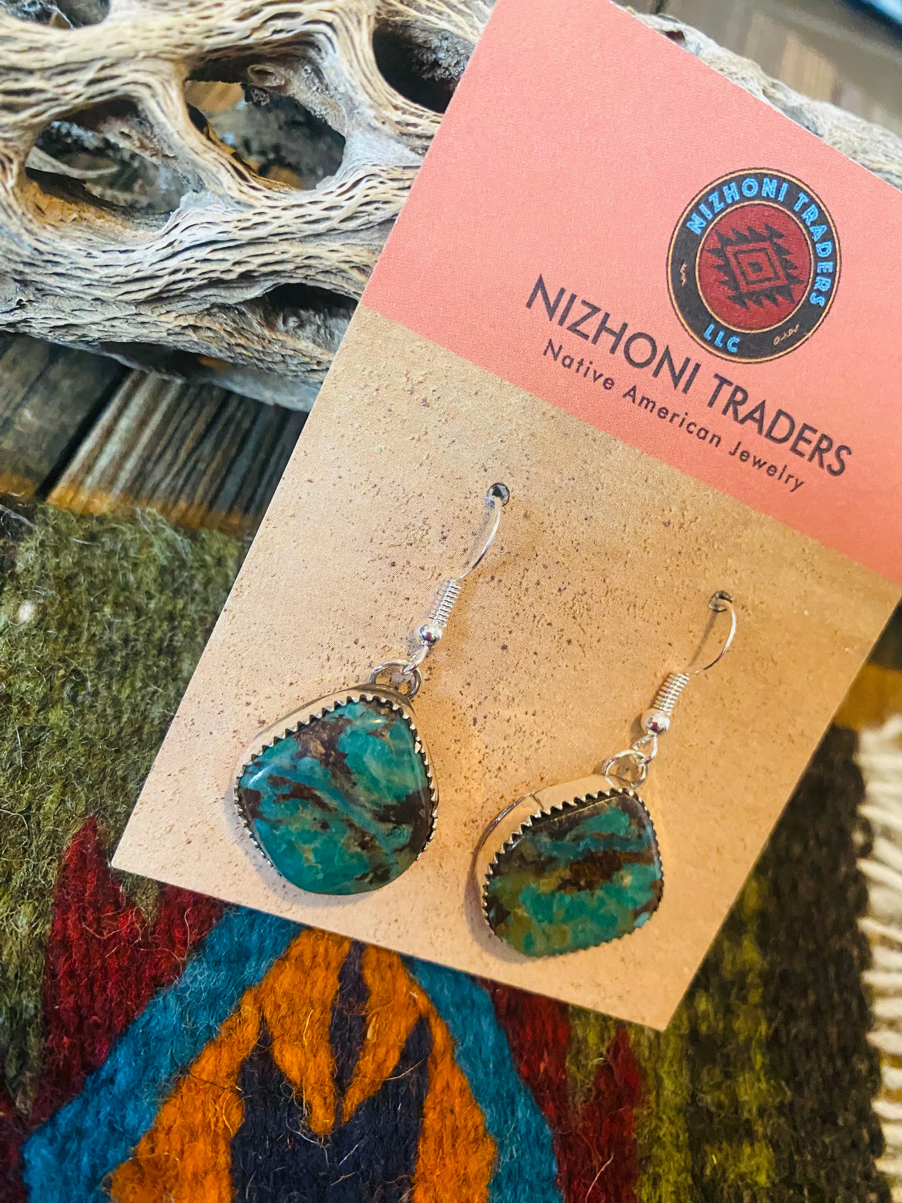 Navajo Turquoise & Sterling Silver Dangle Earrings