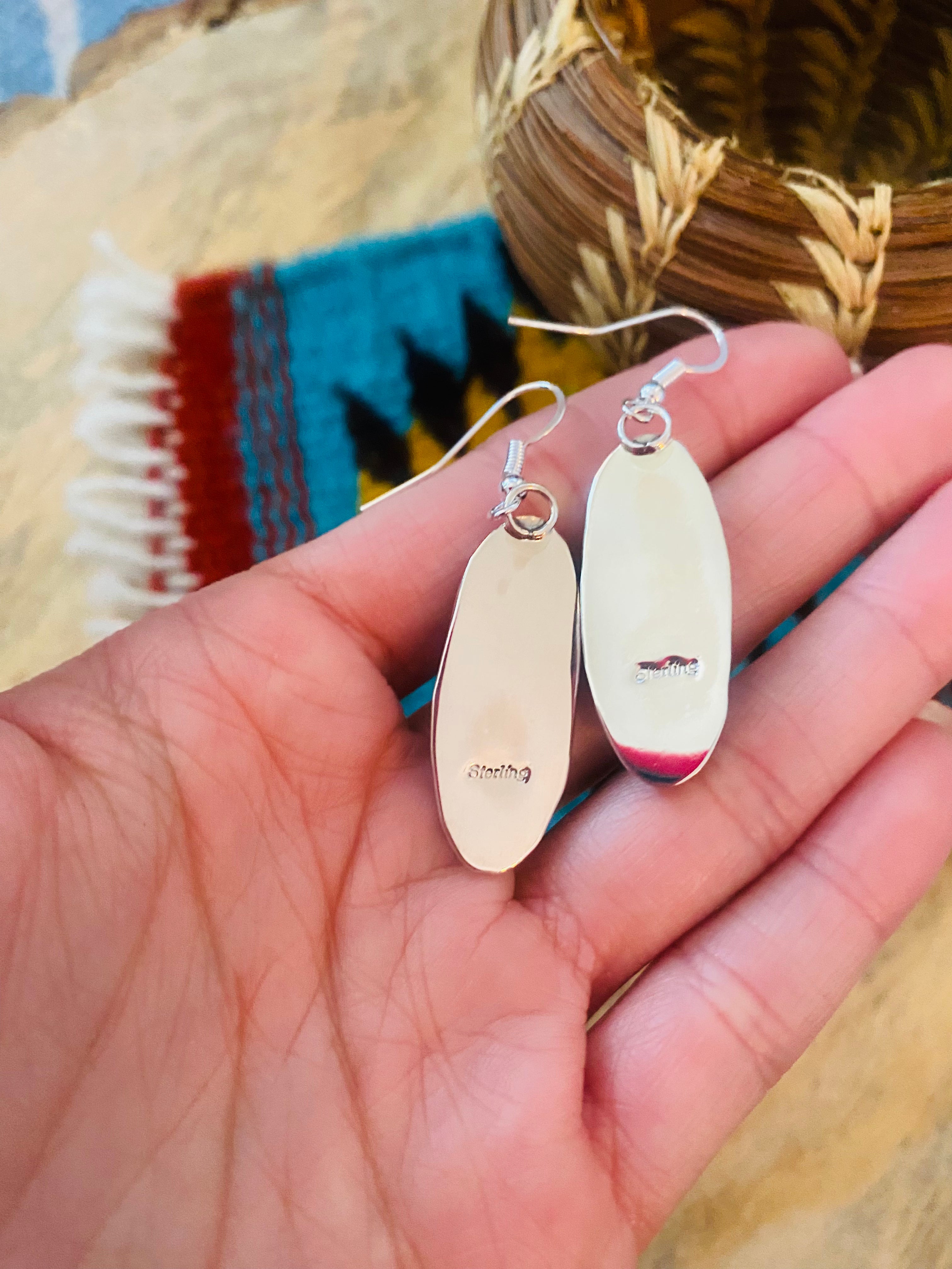 Navajo Turquoise & Sterling Silver Dangle Earrings