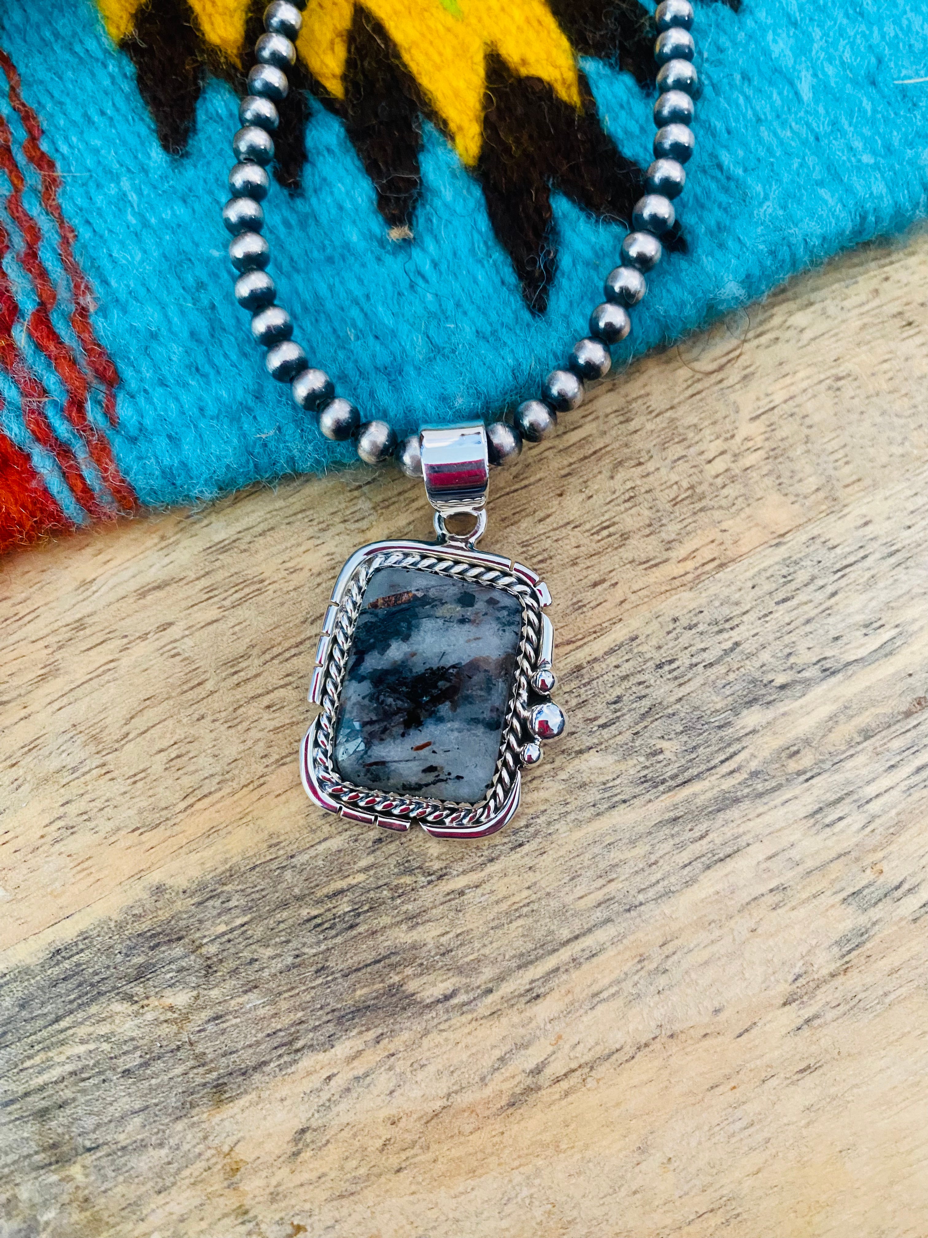 Handmade Sterling Silver & Chrysocolla Pendant