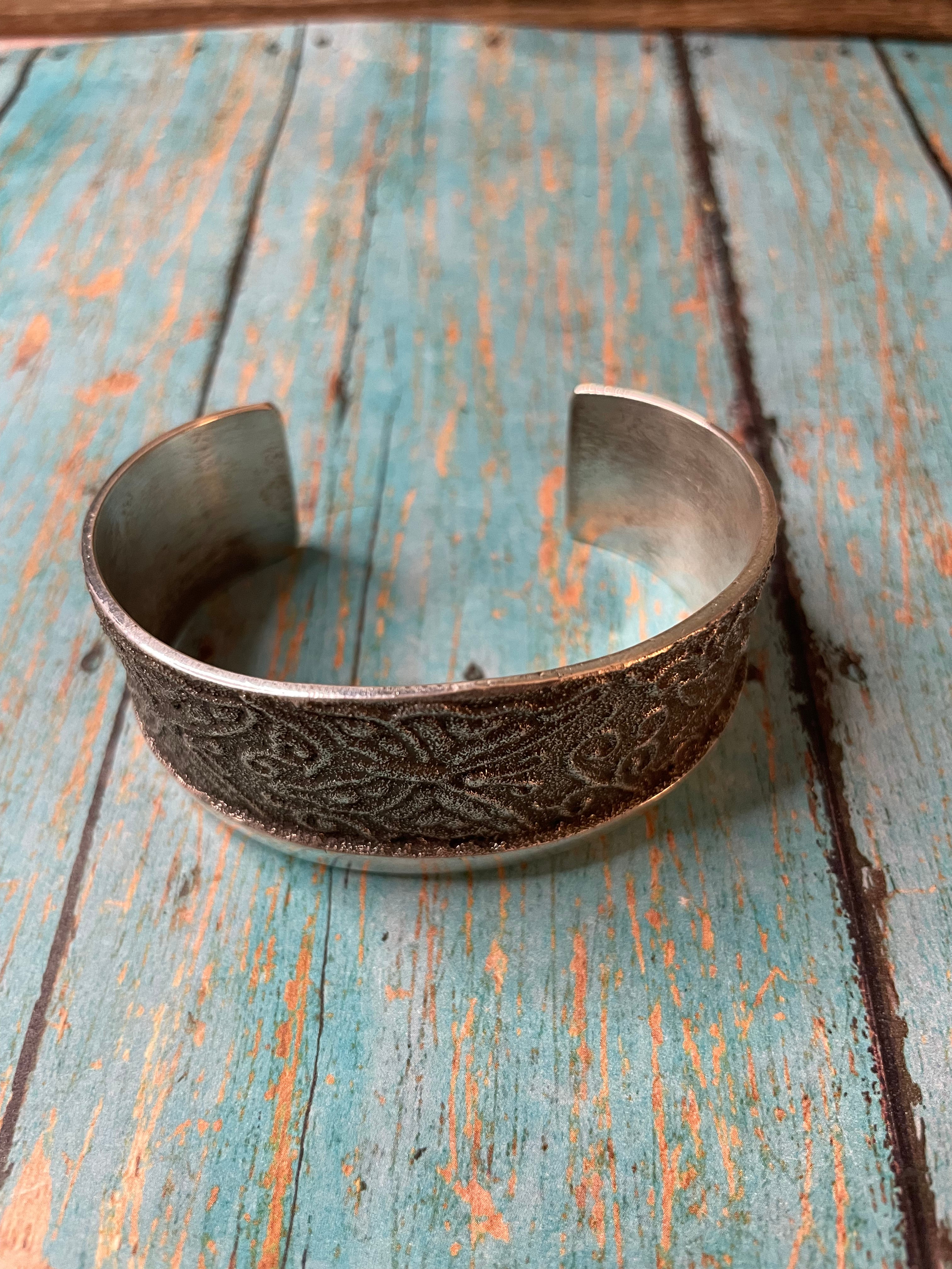 Navajo Sterling Silver Butterfly Bracelet Stamped And Signed