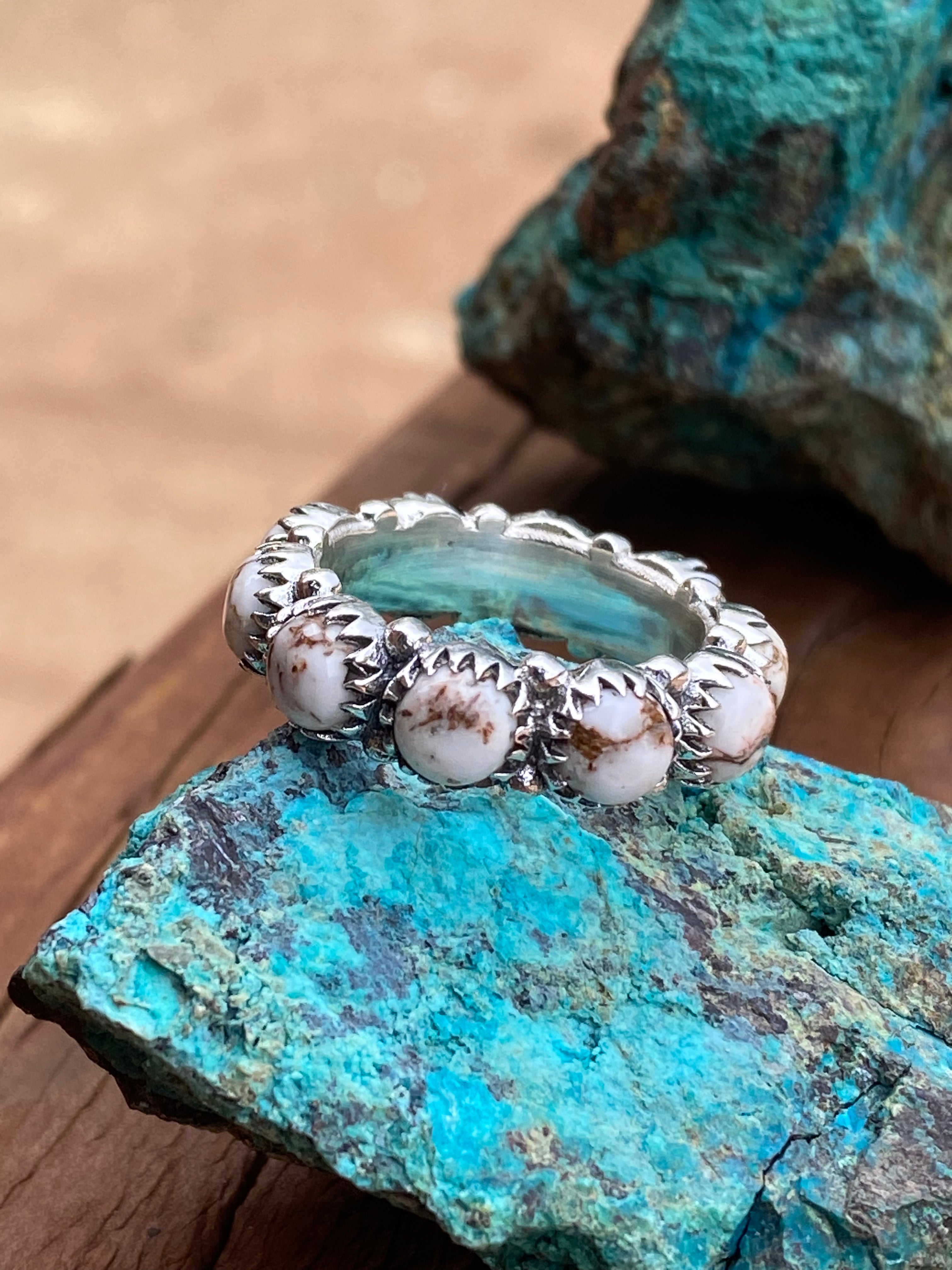 Wild Horse & Sterling Silver Eternity Band