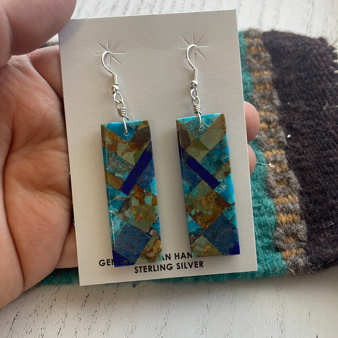 Santo Domingo Multi Stone Inlay Dangle Earrings