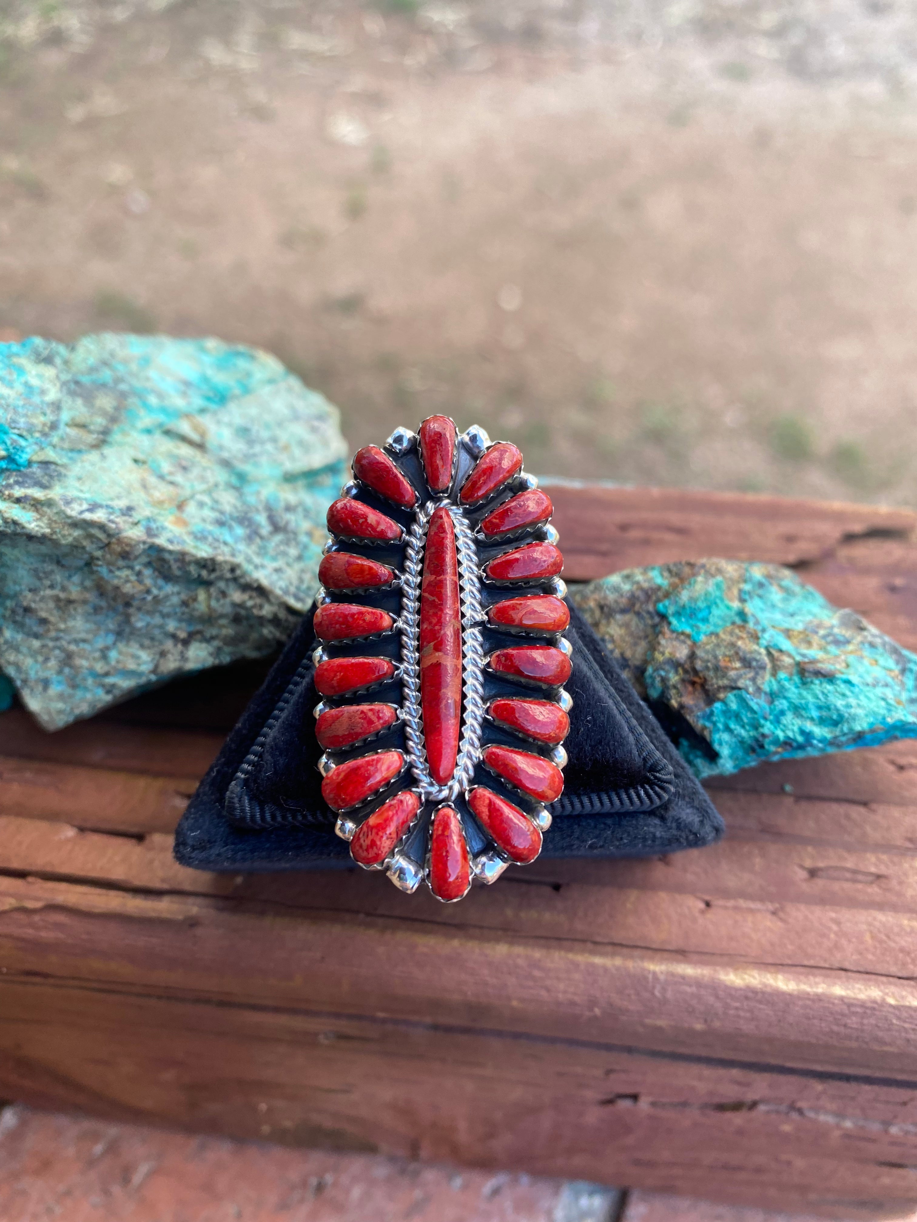 Navajo Sterling Silver & Natural Spiny Cluster Ring