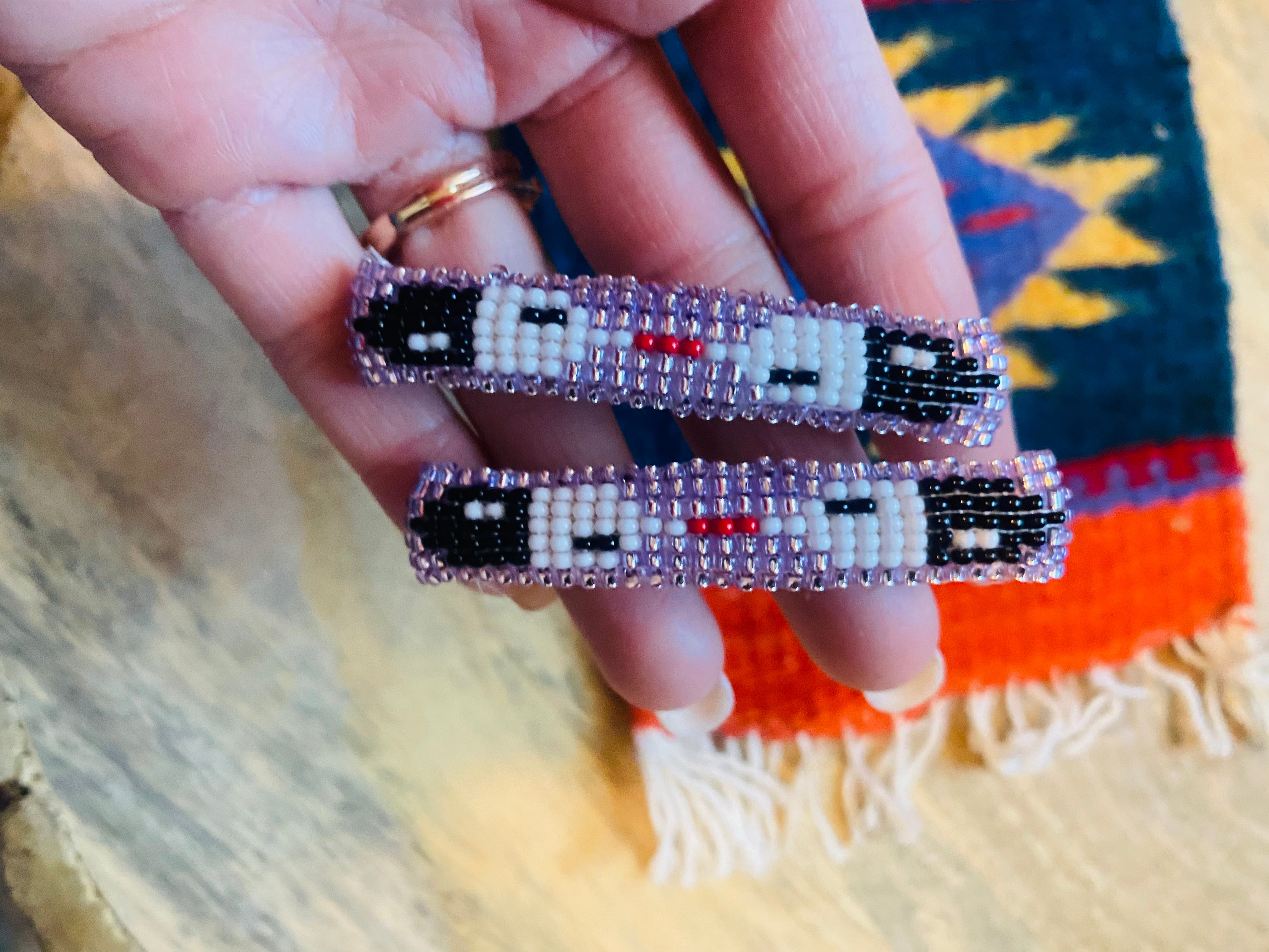 Navajo Handmade Beaded Barrette Set