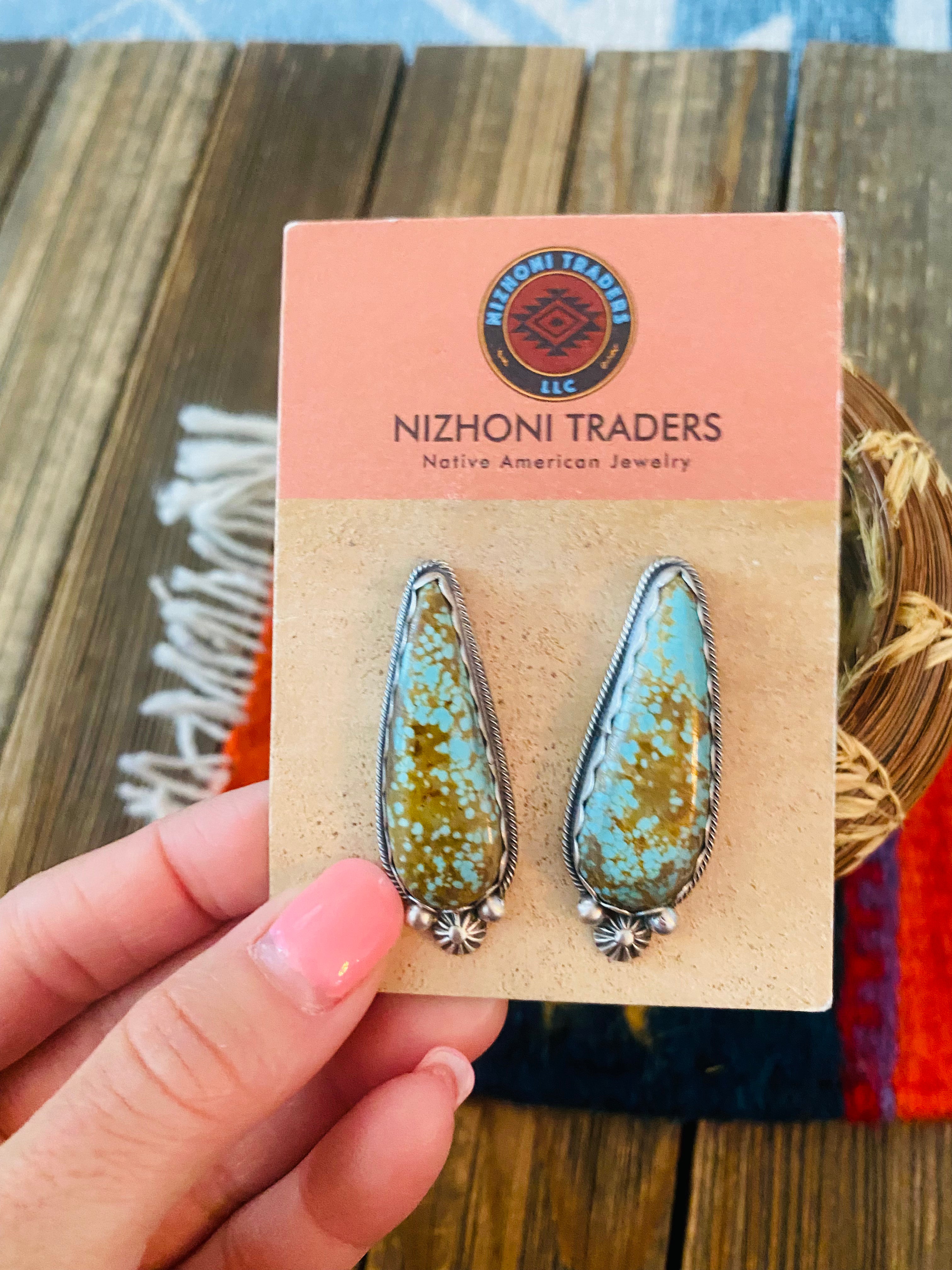 Navajo Sterling Silver & Royston Turquoise Post Earrings