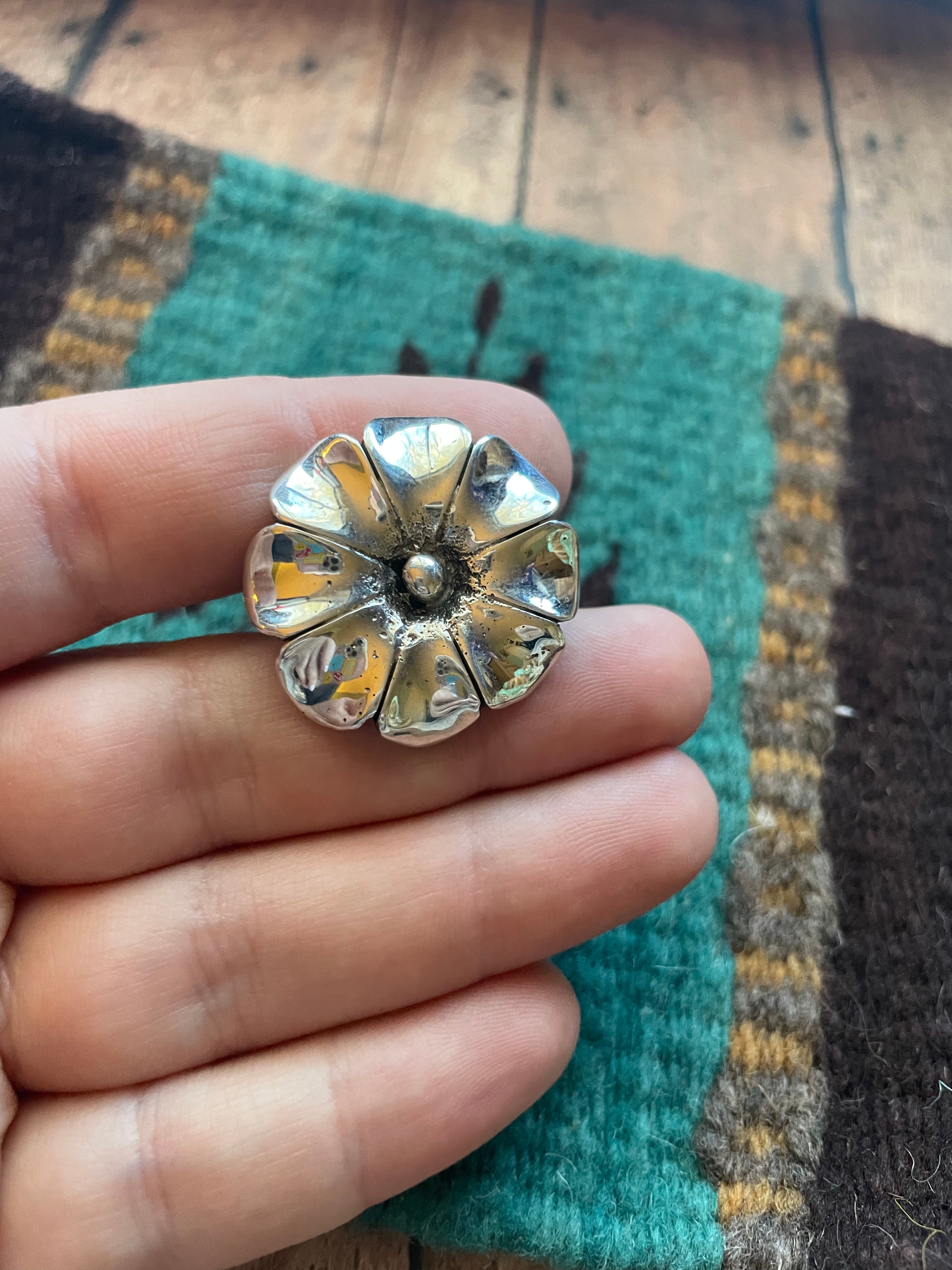 Navajo Sterling Silver Adjustable Flower Ring