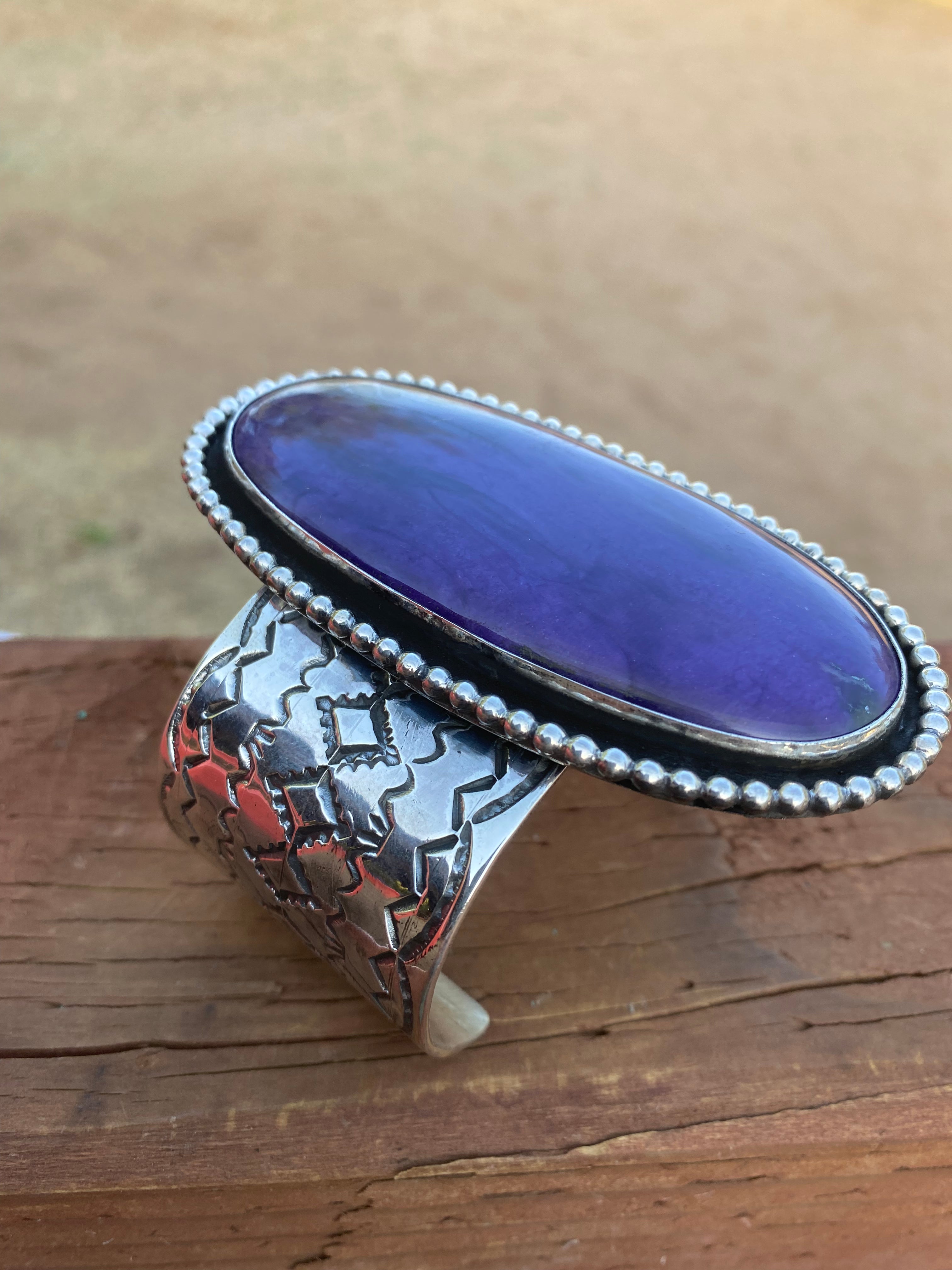 Jennifer Garcia Sterling Silver & Charoite Cuff Bracelet