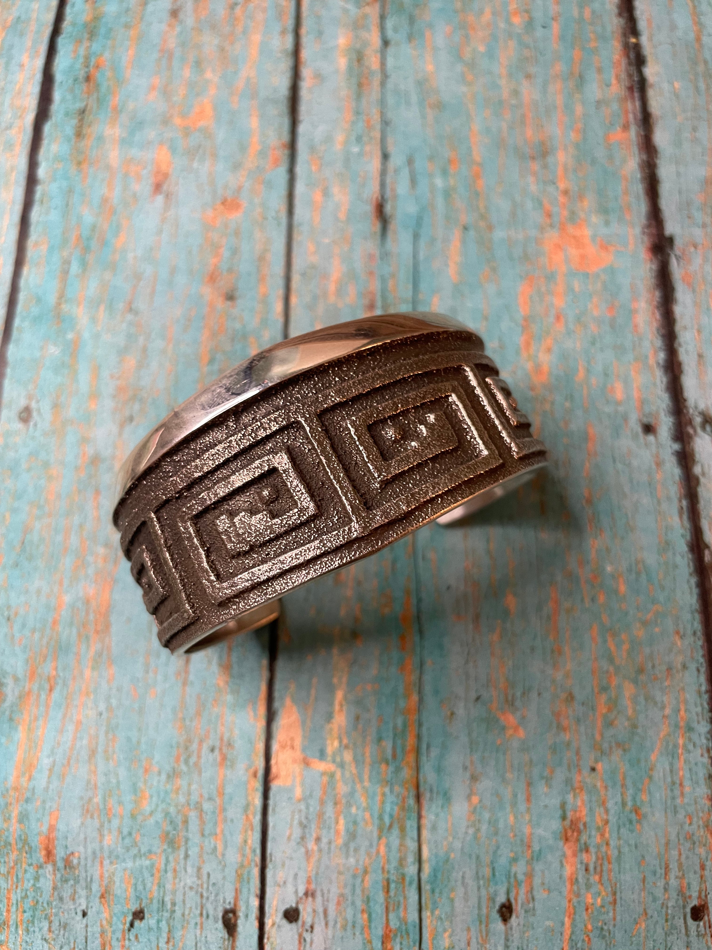 Navajo Sterling Silver Bracelet Stamped And Signed