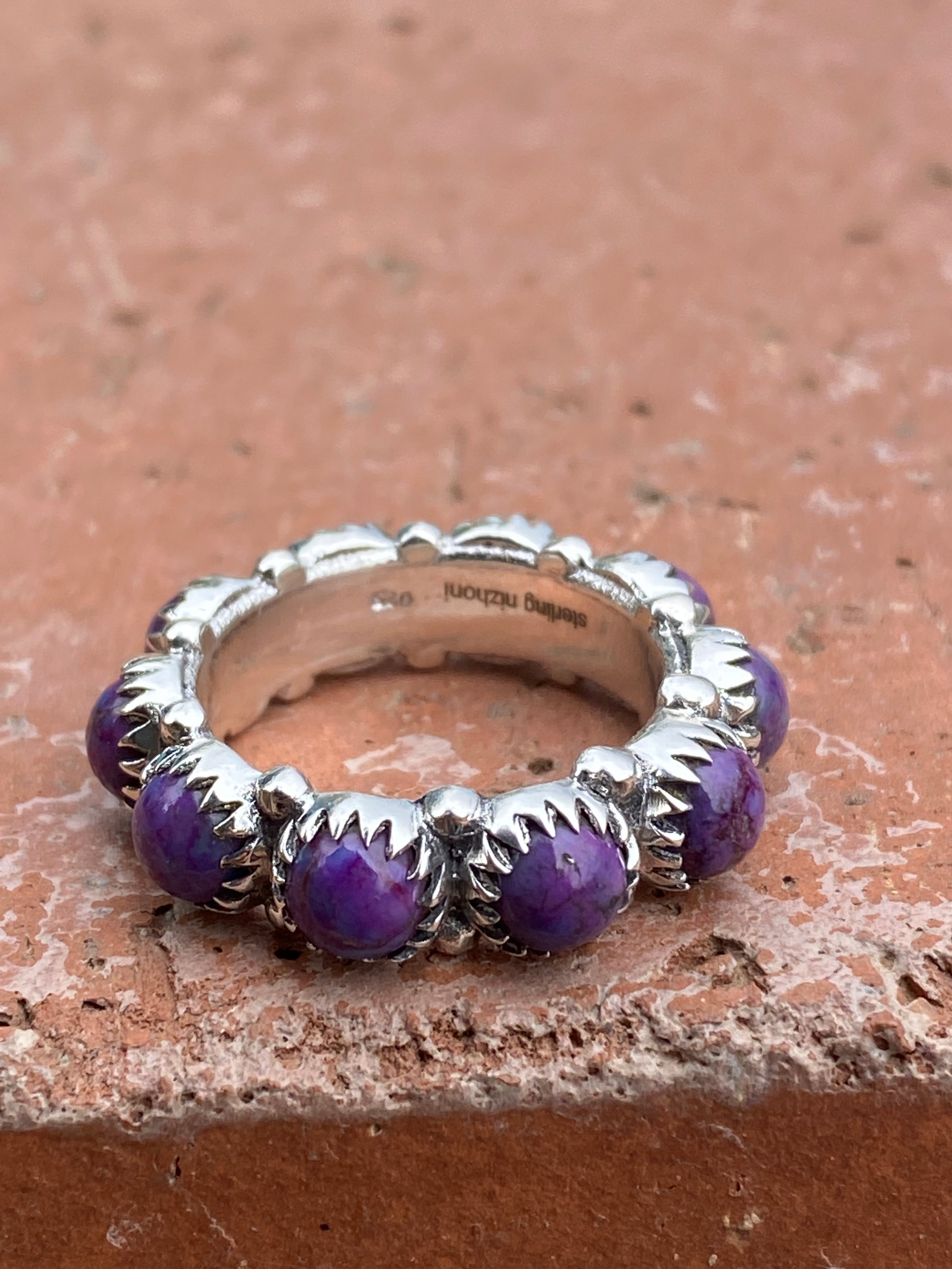 Purple Mojave Turquoise & Sterling Silver Eternity Band