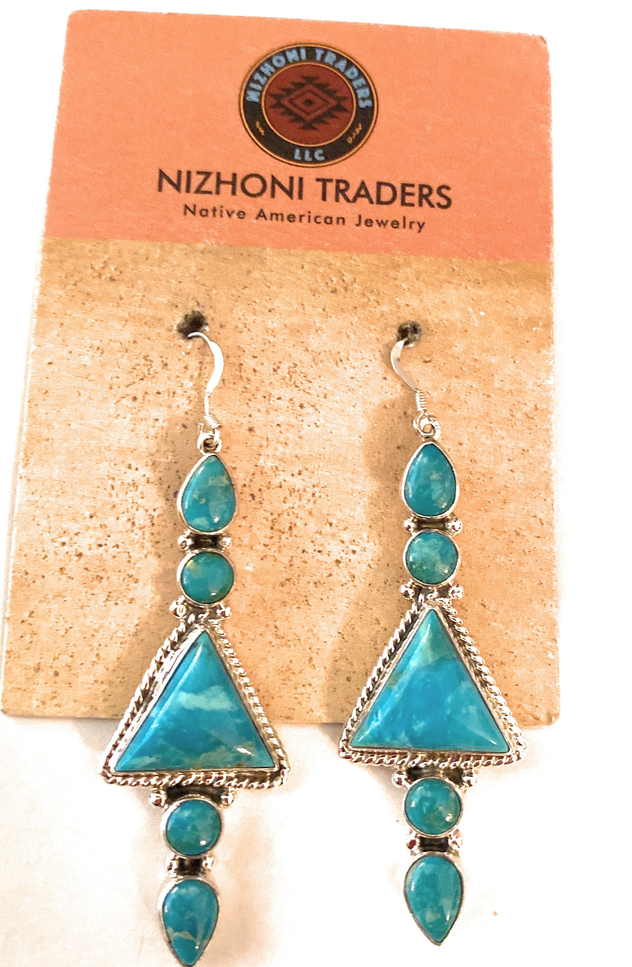 Navajo Turquoise & Sterling Silver Dangle Earrings