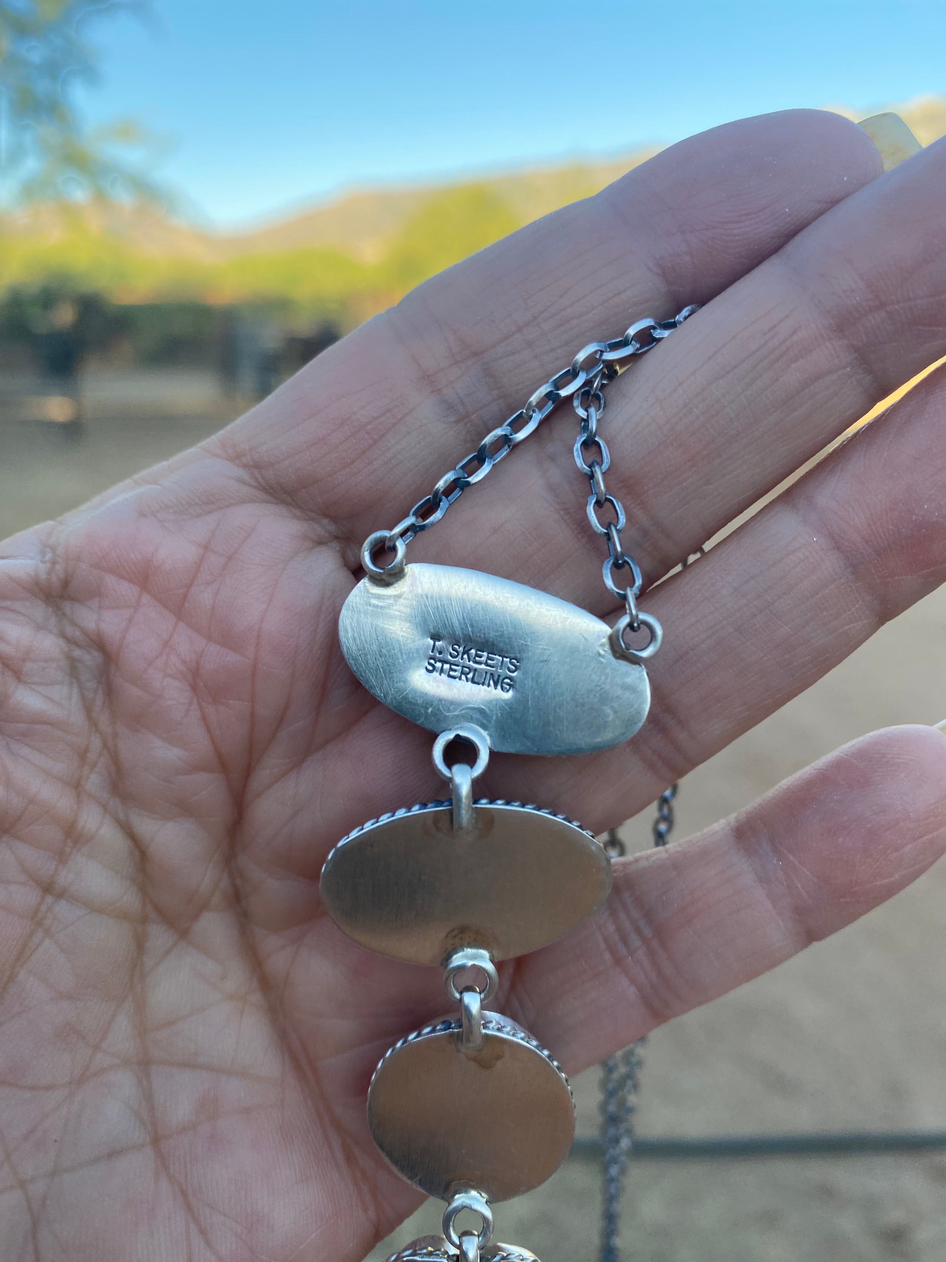 Navajo Sterling Silver & Lapis Drop Necklace