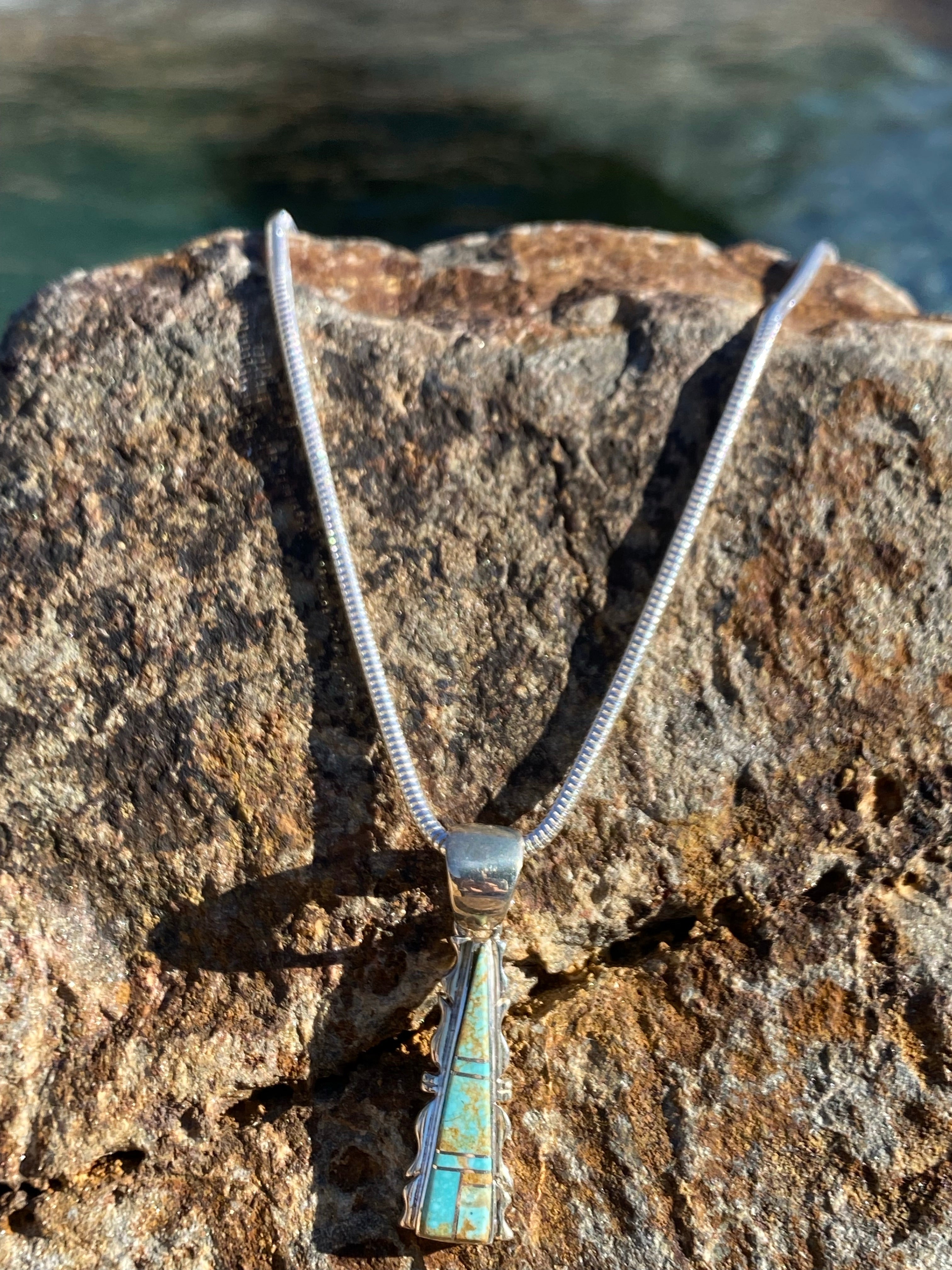 Navajo Turquoise 8 Jagged Pendant