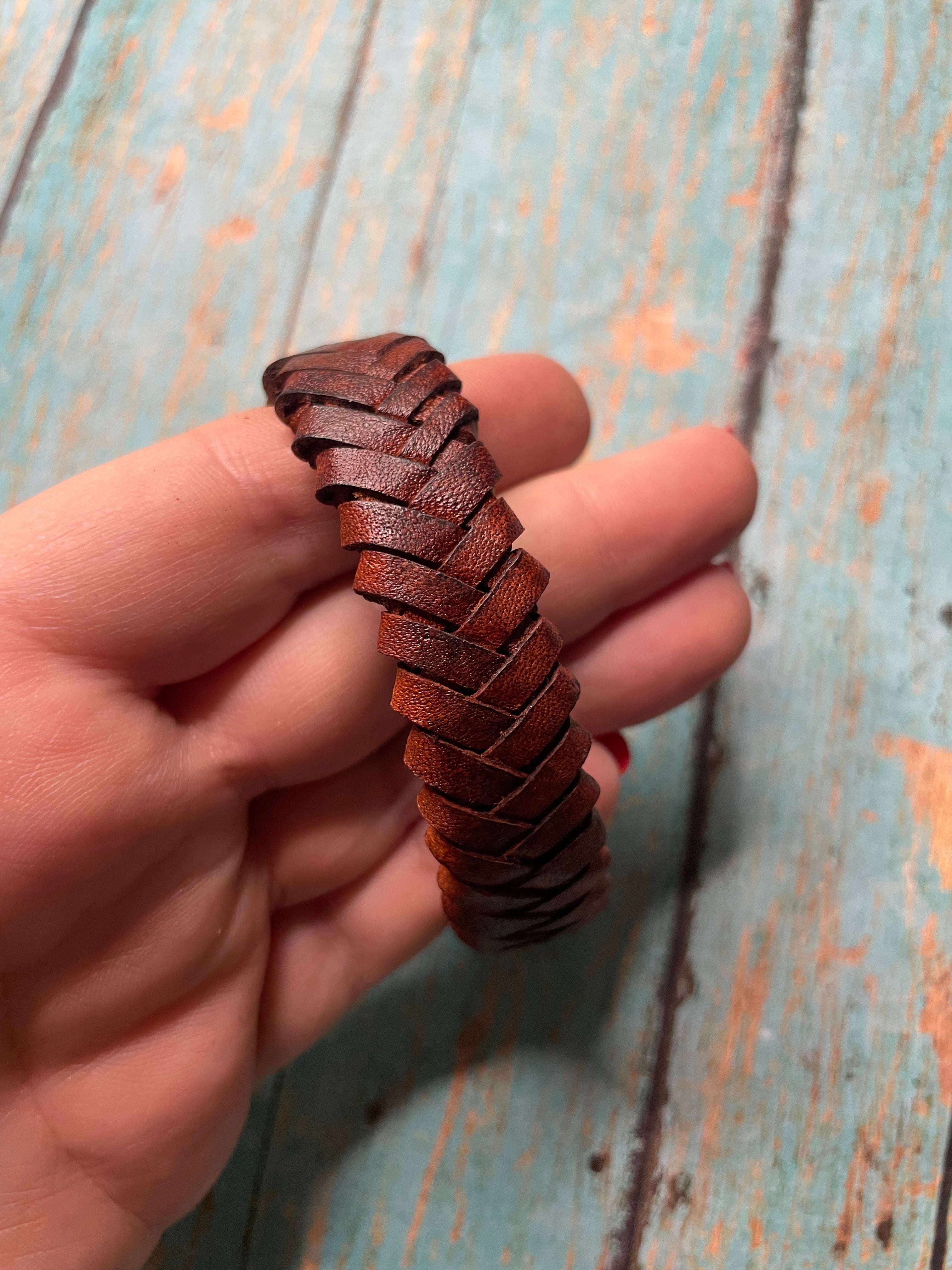 Handmade Brown Leather Bracelet