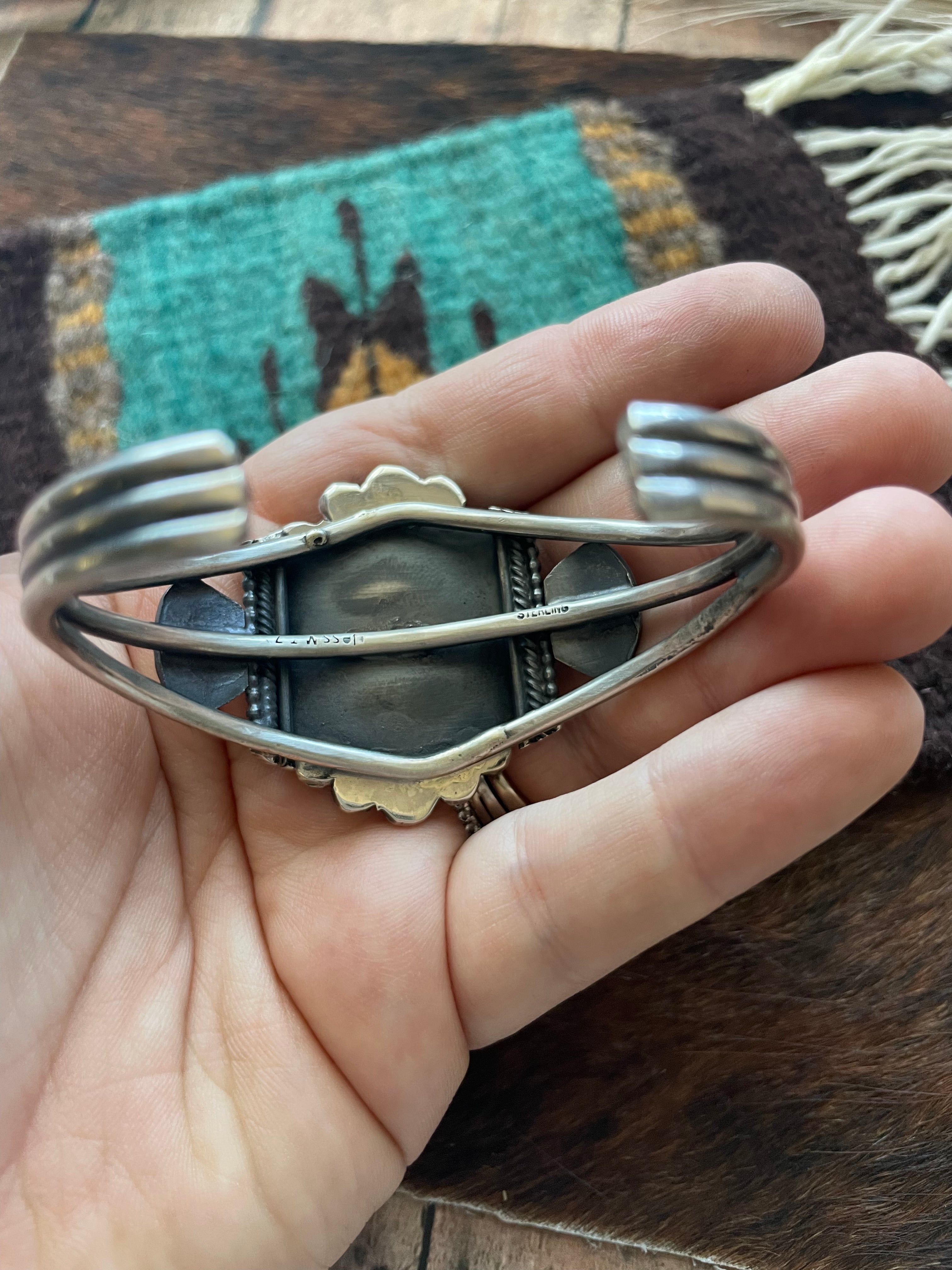 Navajo Sterling Cuff & Royston Turquoise Cuff Bracelet