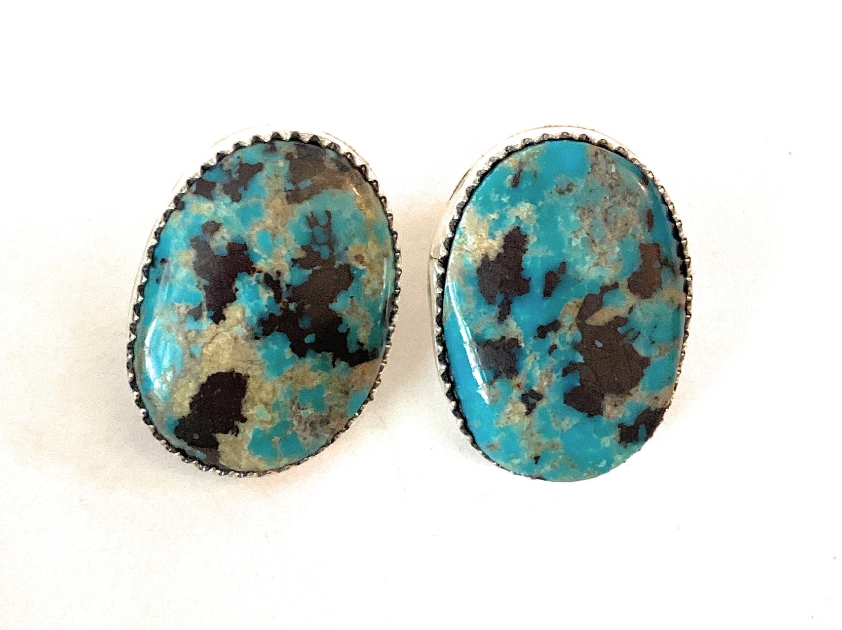 Navajo Sterling Silver & Turquoise Stud Earrings