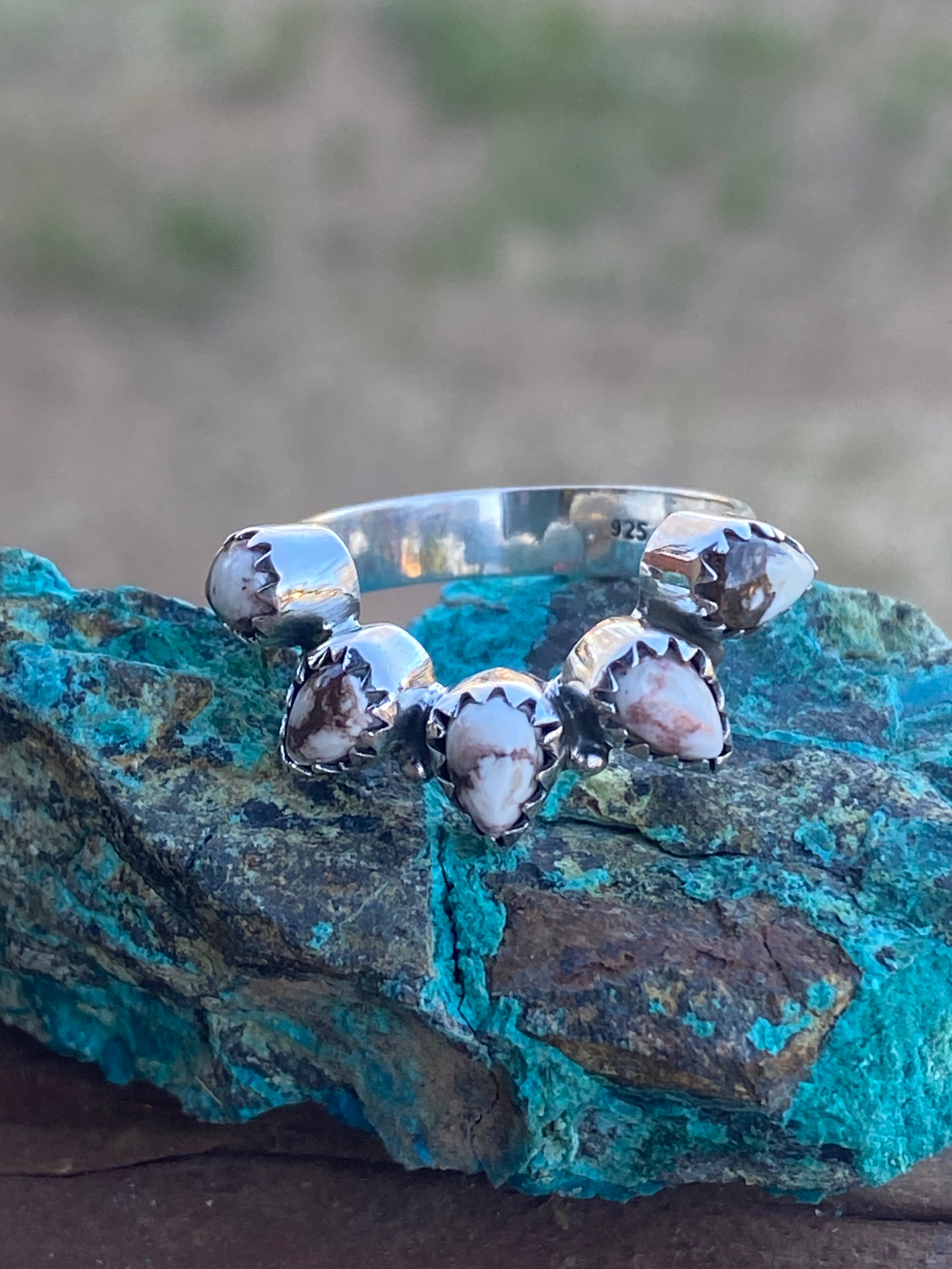 Wild Horse & Sterling Silver Monarch Band