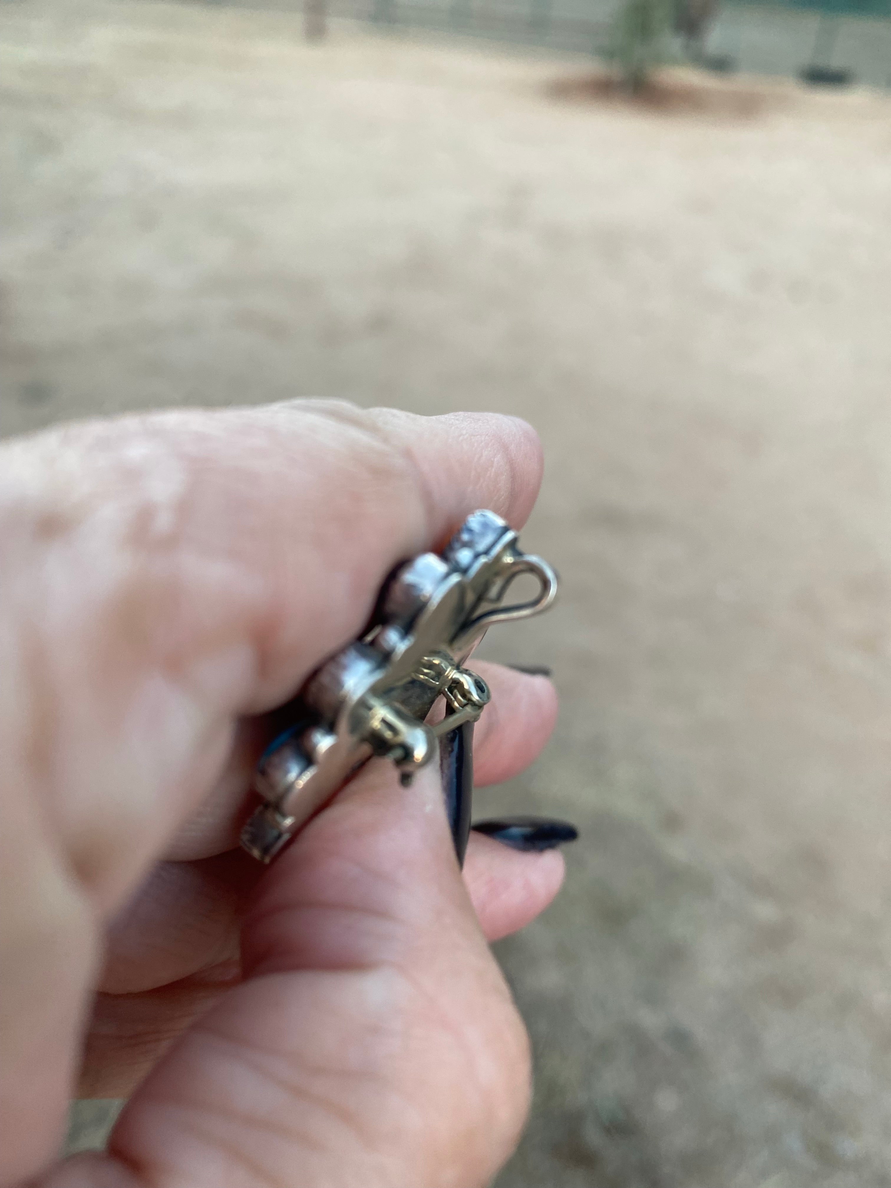 Vintage Navajo Multi Stone pin pendant